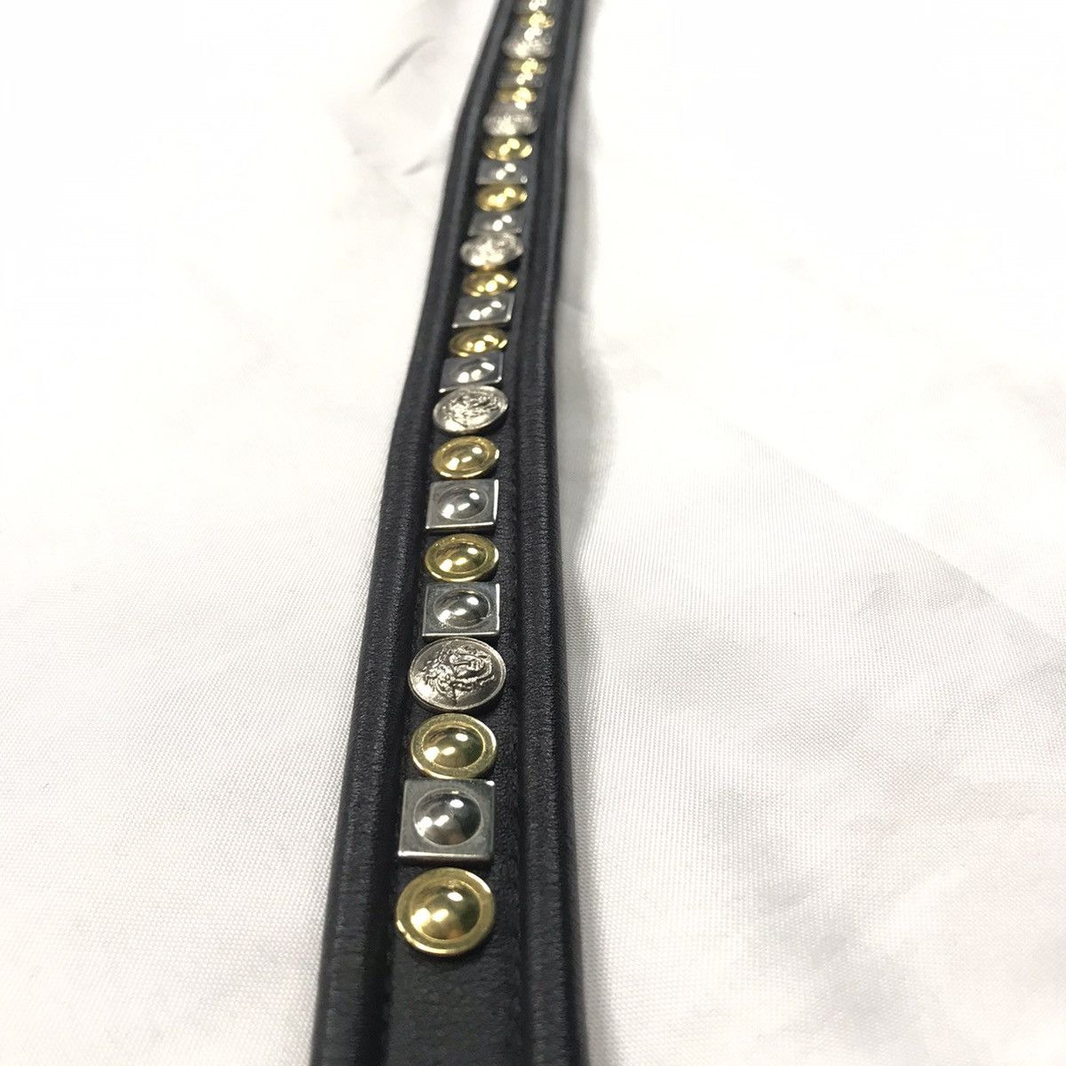 Versace VINTAGE GIANNI VERSACE STUD LEATHER BELT Size 26 - 2 Thumbnail