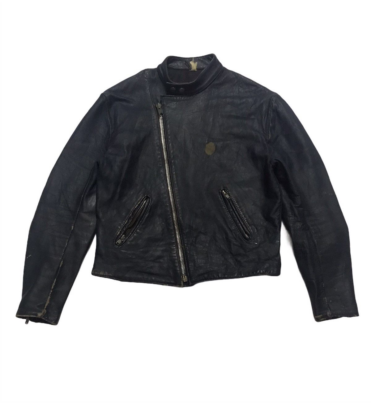 Vintage Vtg TT Leather Cafe Racer Jacket Size US S / EU 44-46 / 1 - 1 Thumbnail