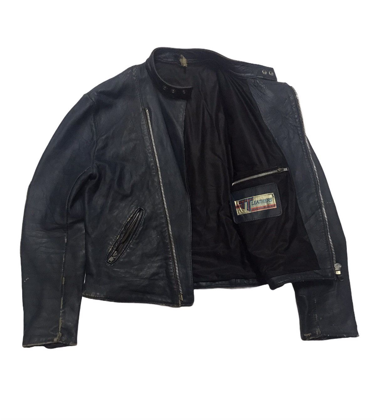 Vintage Vtg TT Leather Cafe Racer Jacket Size US S / EU 44-46 / 1 - 9 Thumbnail