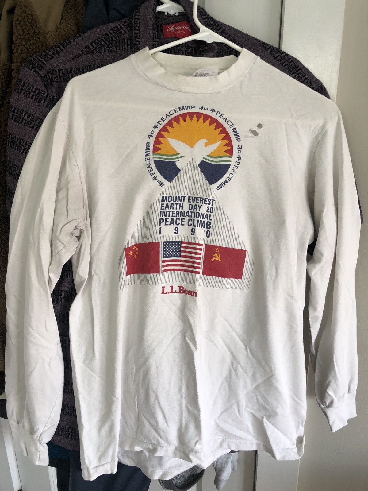 レア1990年 エベレスト国際平和登山 Mt.Everest ヴィンテージTシャツL.L.BeanエルエルビーンUSAアースデイ アウトドア 平和 アメリカ鳩ハト Yahoo!オークション - レア1990年 エベレスト国際平和登山 Mt