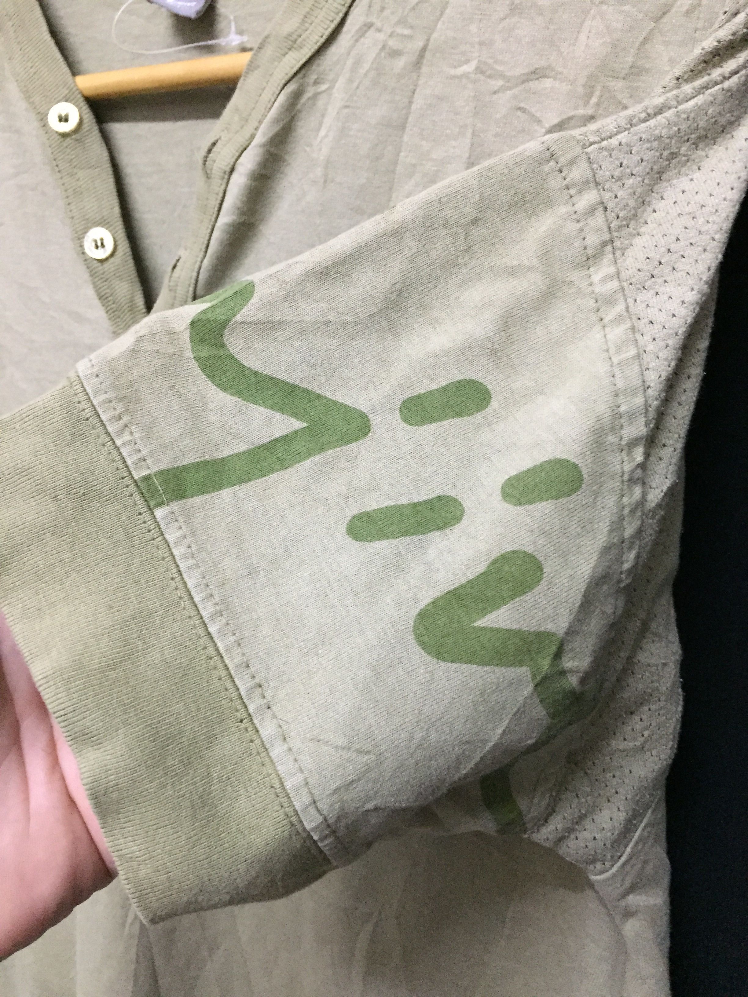 Freshjive × Vintage 90's Freshjive olive mesh sleeve logo tee Size US L / EU 52-54 / 3 - 6 Thumbnail