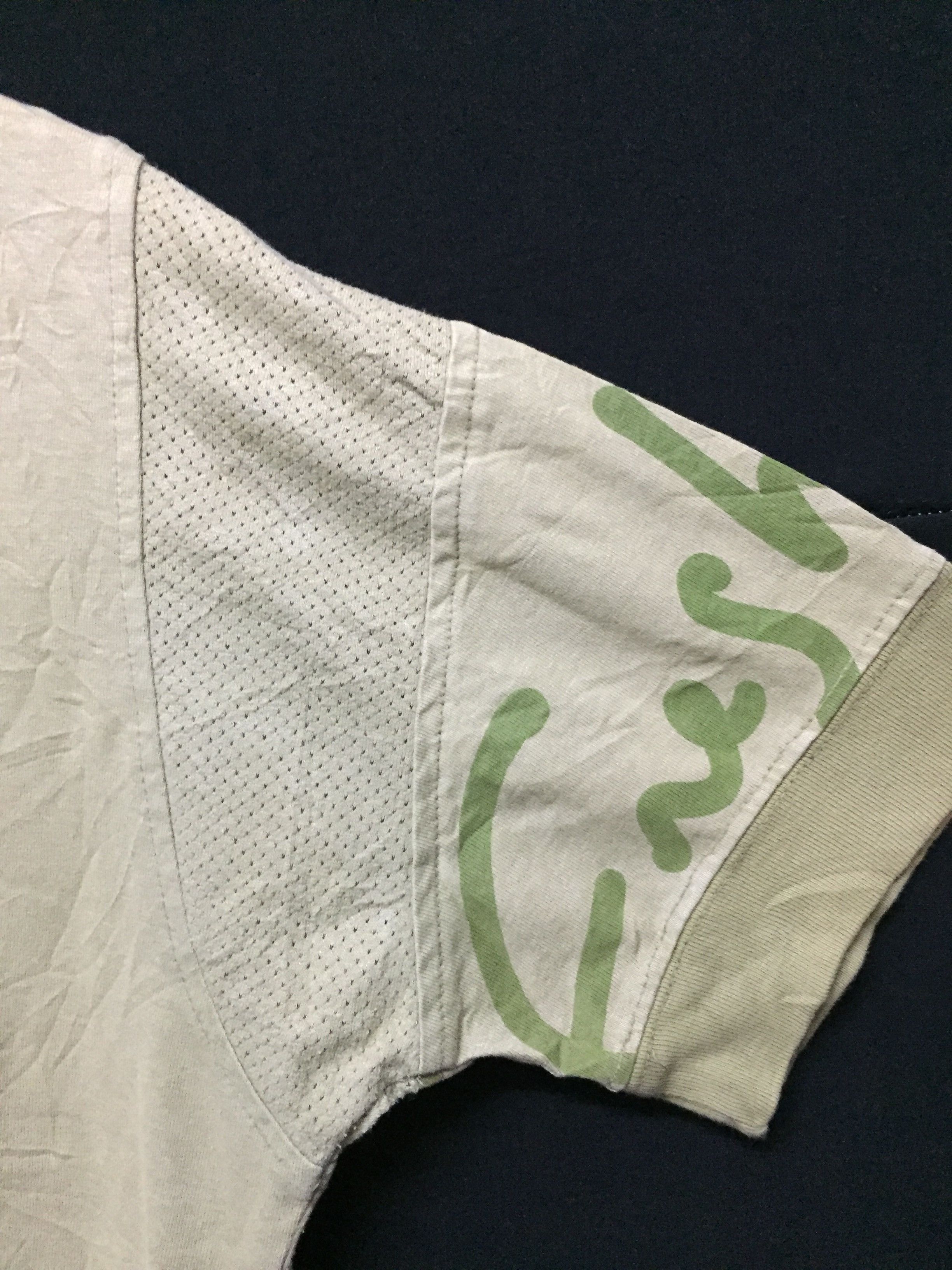 Freshjive × Vintage 90's Freshjive olive mesh sleeve logo tee Size US L / EU 52-54 / 3 - 5 Thumbnail