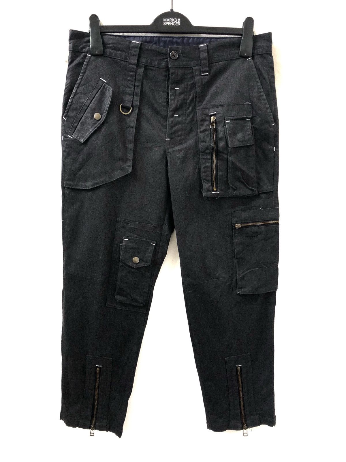 Vintage Japan Brand BG Multi Pocket Parachute Trouser Crop Pant Size US 32 / EU 48 - 1 Thumbnail