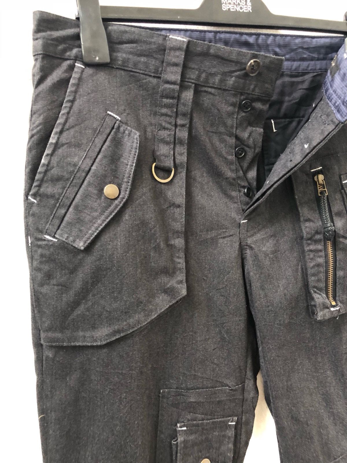 Vintage Japan Brand BG Multi Pocket Parachute Trouser Crop Pant Size US 32 / EU 48 - 3 Thumbnail