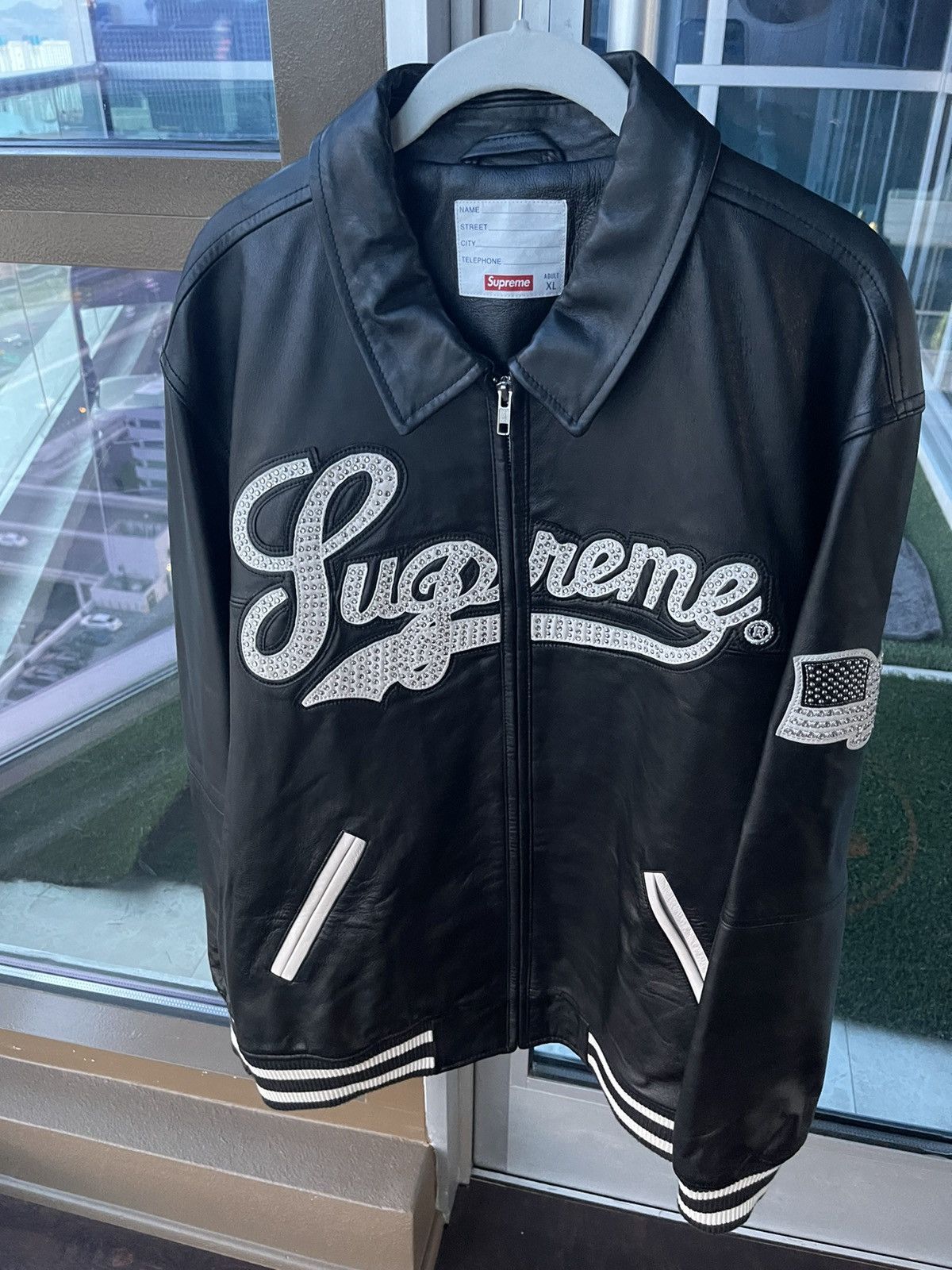 Supreme Studded Stadium Jacket Black main image 1