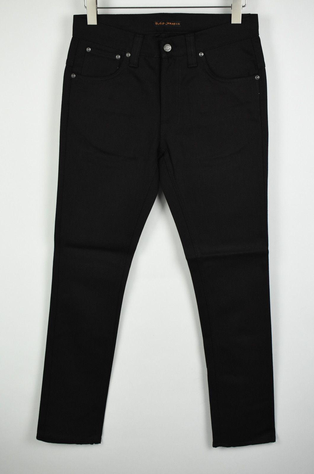 Nudie Jeans TAPE TED ORG. BLACK RING W30/L32 Stretch Tight Jeans 4822