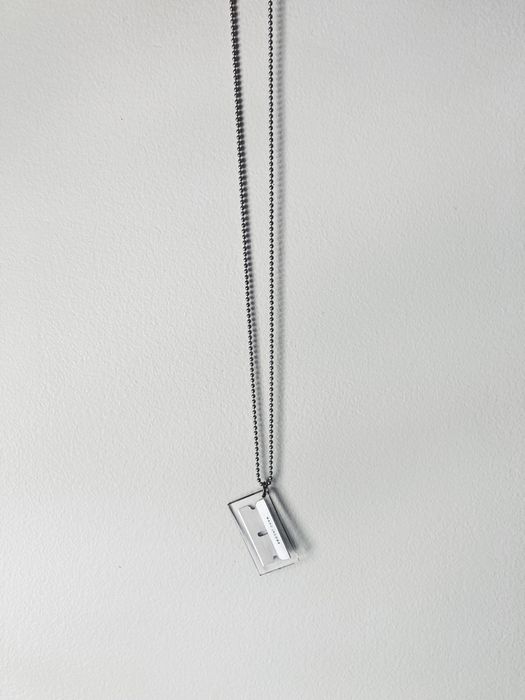 Premium Label Bad Habits Luxury Signature Silver Razor Blade Charm .925  Necklace For Sale at 1stDibs