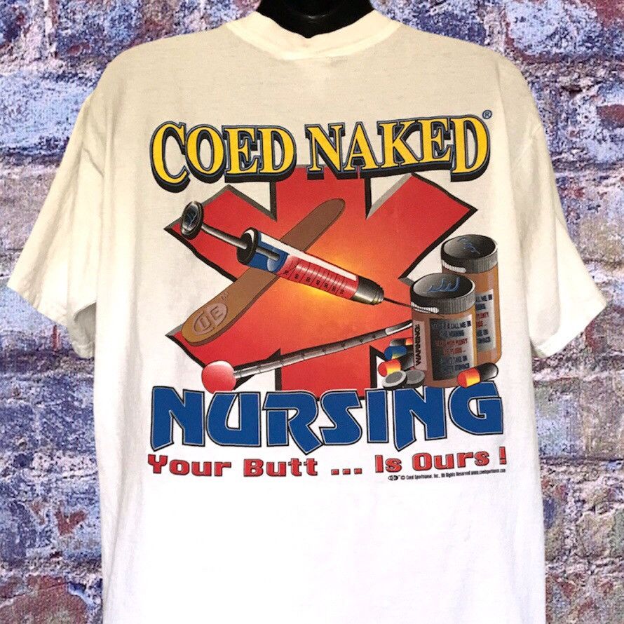 Vintage Vintage Coed Naked Nursing XXX Naughty Comedy T-Shirt