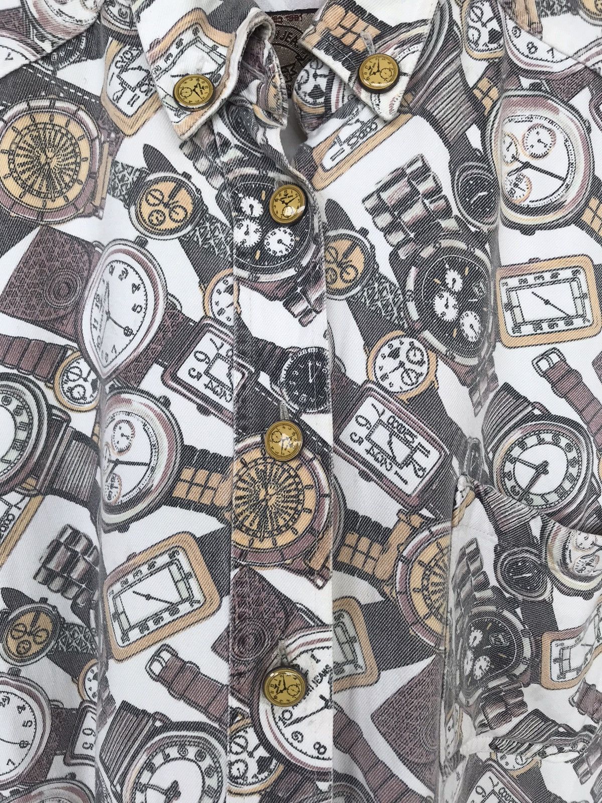 Armani × Vintage Vintage Armani Jeans Clock Ovprint Shirt Size S / US 4 / IT 40 - 6 Thumbnail