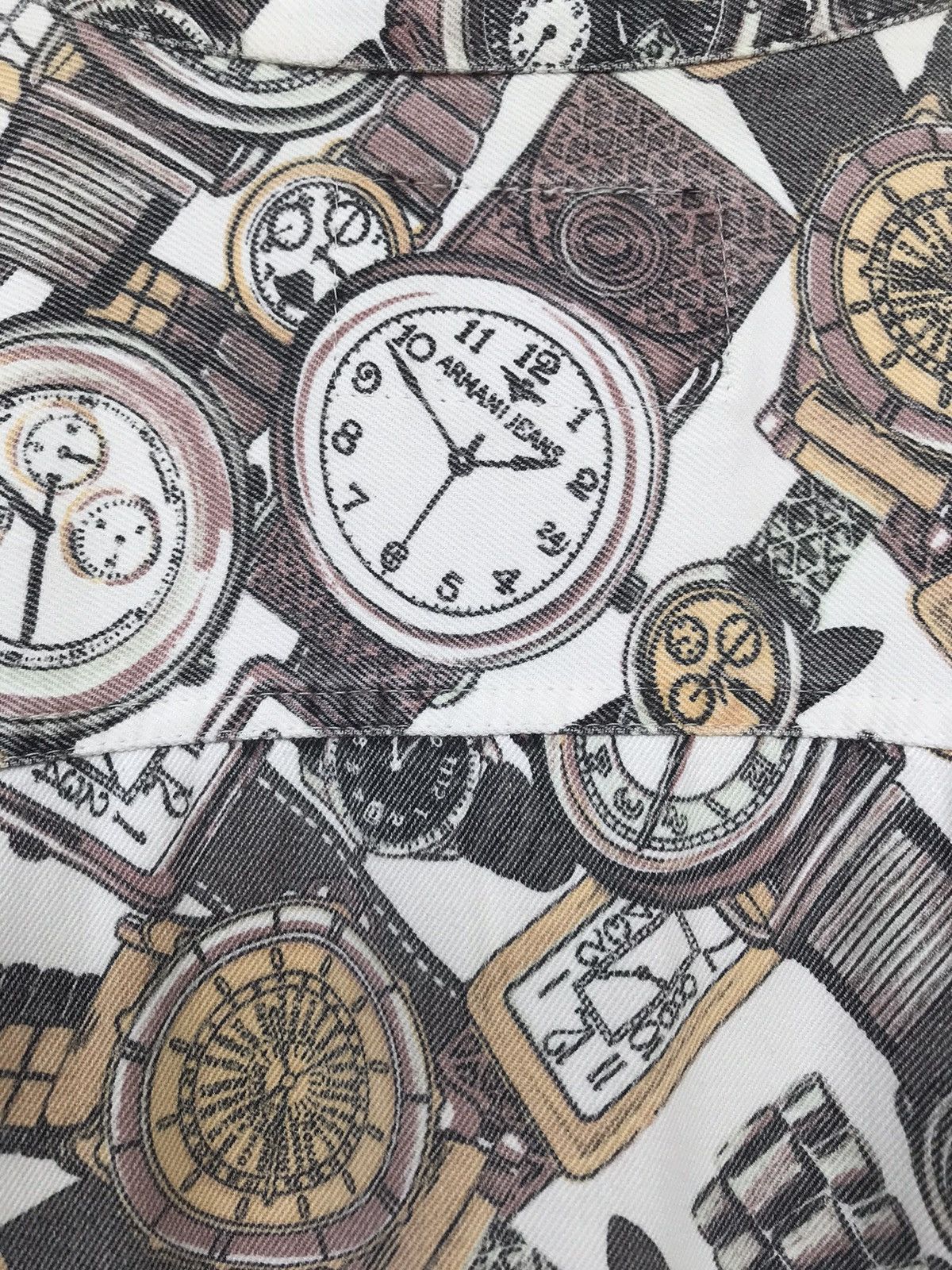 Armani × Vintage Vintage Armani Jeans Clock Ovprint Shirt Size S / US 4 / IT 40 - 8 Thumbnail