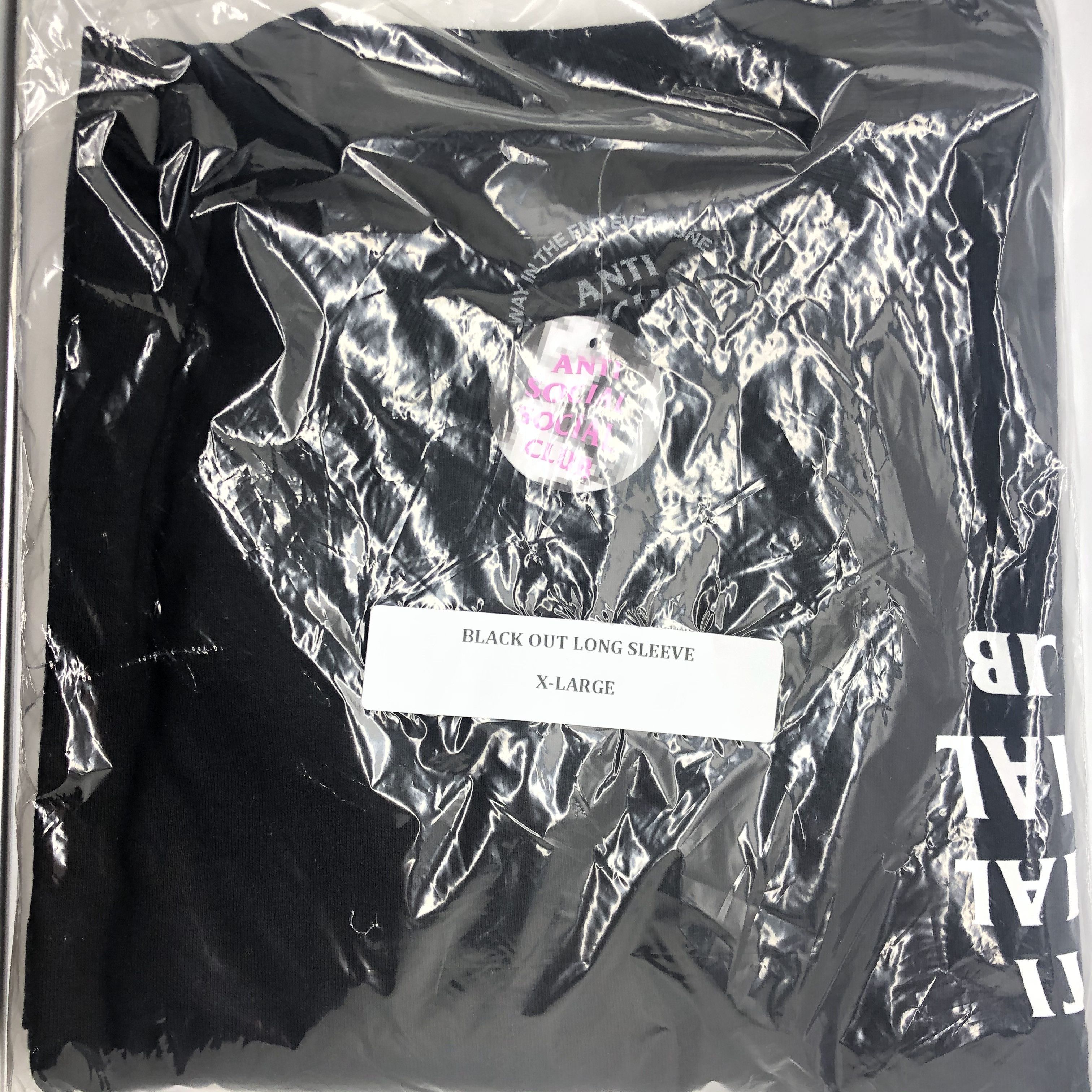 Anti Social Social Club DS ASSC Blacked out Black Long Sleeve Tee LS FTP KITH BAPE Size US XL / EU 56 / 4 - 2 Thumbnail