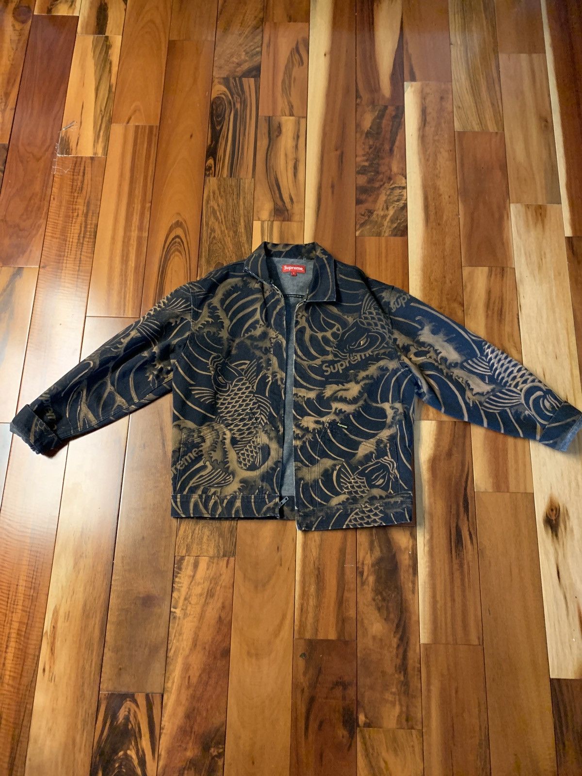 Supreme Supreme Waves Work Jacket Black Koi | Grailed