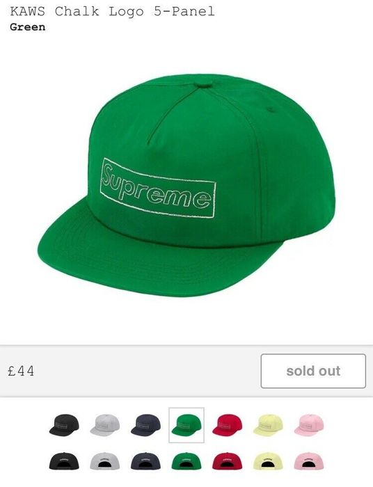 Supreme Supreme KAWS Chalk Logo 5-Panel Green | Grailed