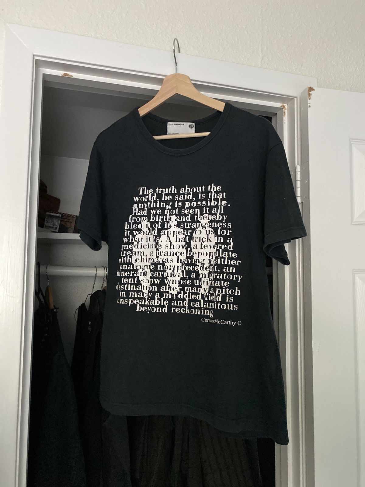 VEXED GENERATION メッセージTシャツ Vexed Generation Cormac McCarthy Quote T-Shirt | Grailed
