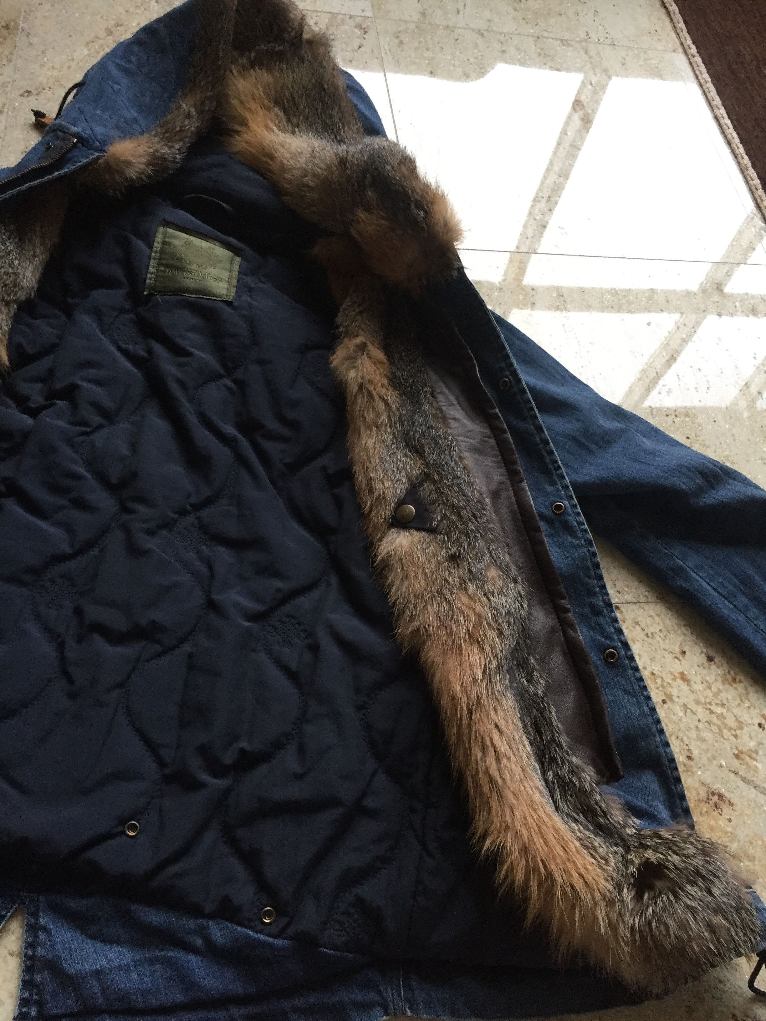MR & MRS ITALY Denim Blue Fur Parka Size US M / EU 48-50 / 2 - 4 Thumbnail