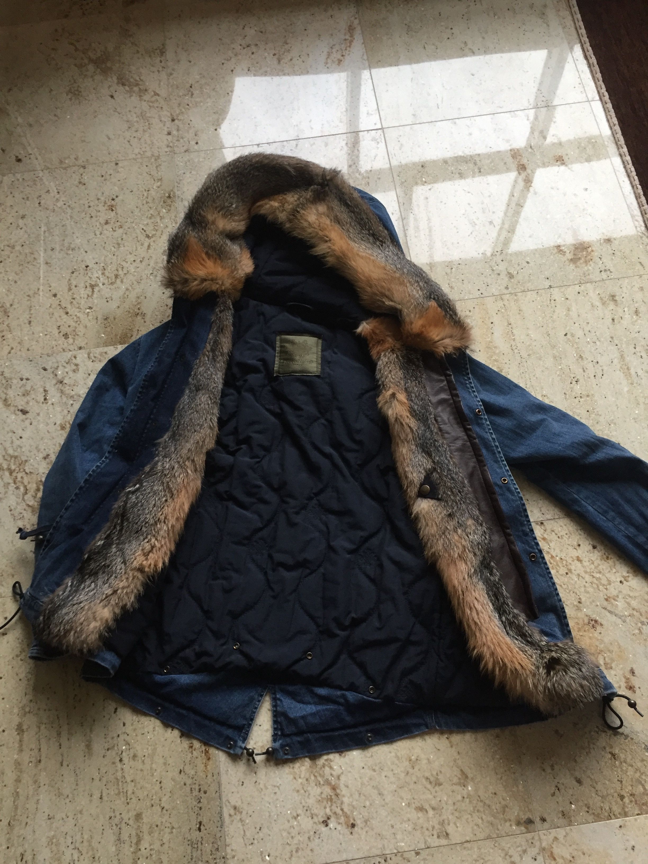 MR & MRS ITALY Denim Blue Fur Parka Size US M / EU 48-50 / 2 - 2 Thumbnail
