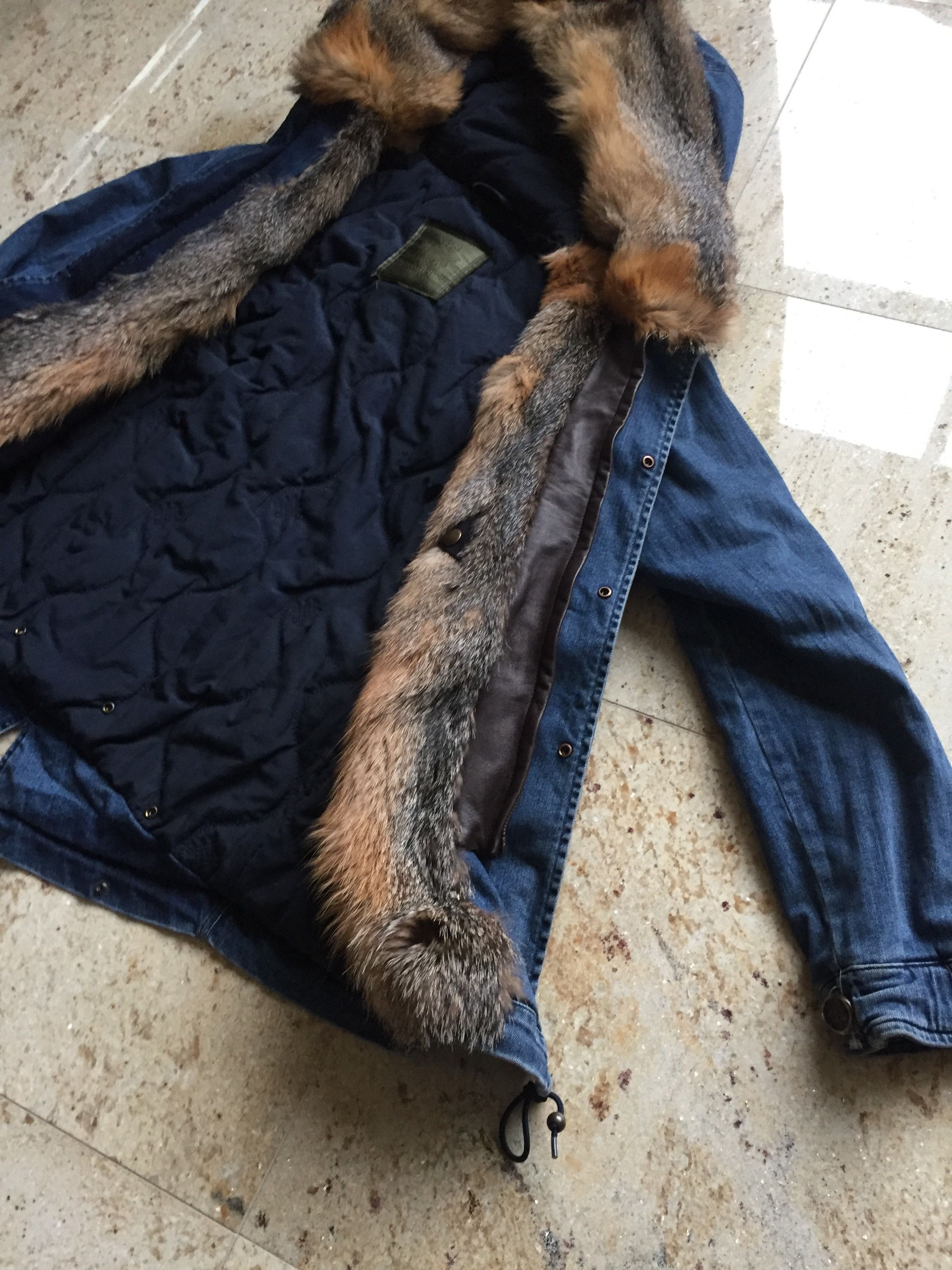 MR & MRS ITALY Denim Blue Fur Parka Size US M / EU 48-50 / 2 - 8 Thumbnail