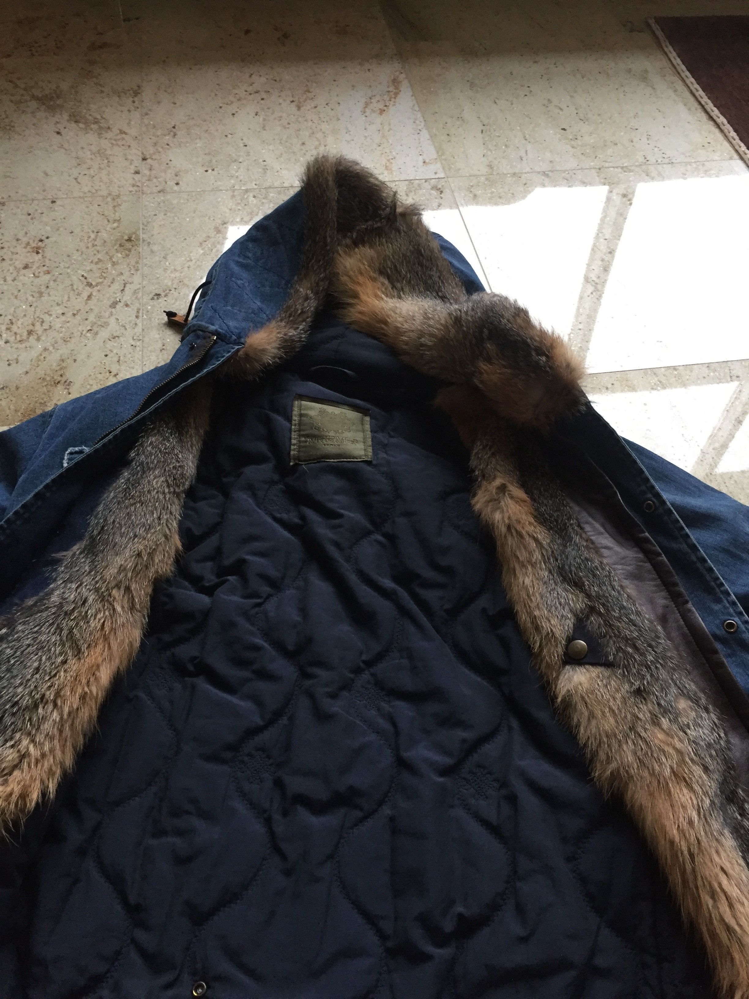 MR & MRS ITALY Denim Blue Fur Parka Size US M / EU 48-50 / 2 - 7 Thumbnail