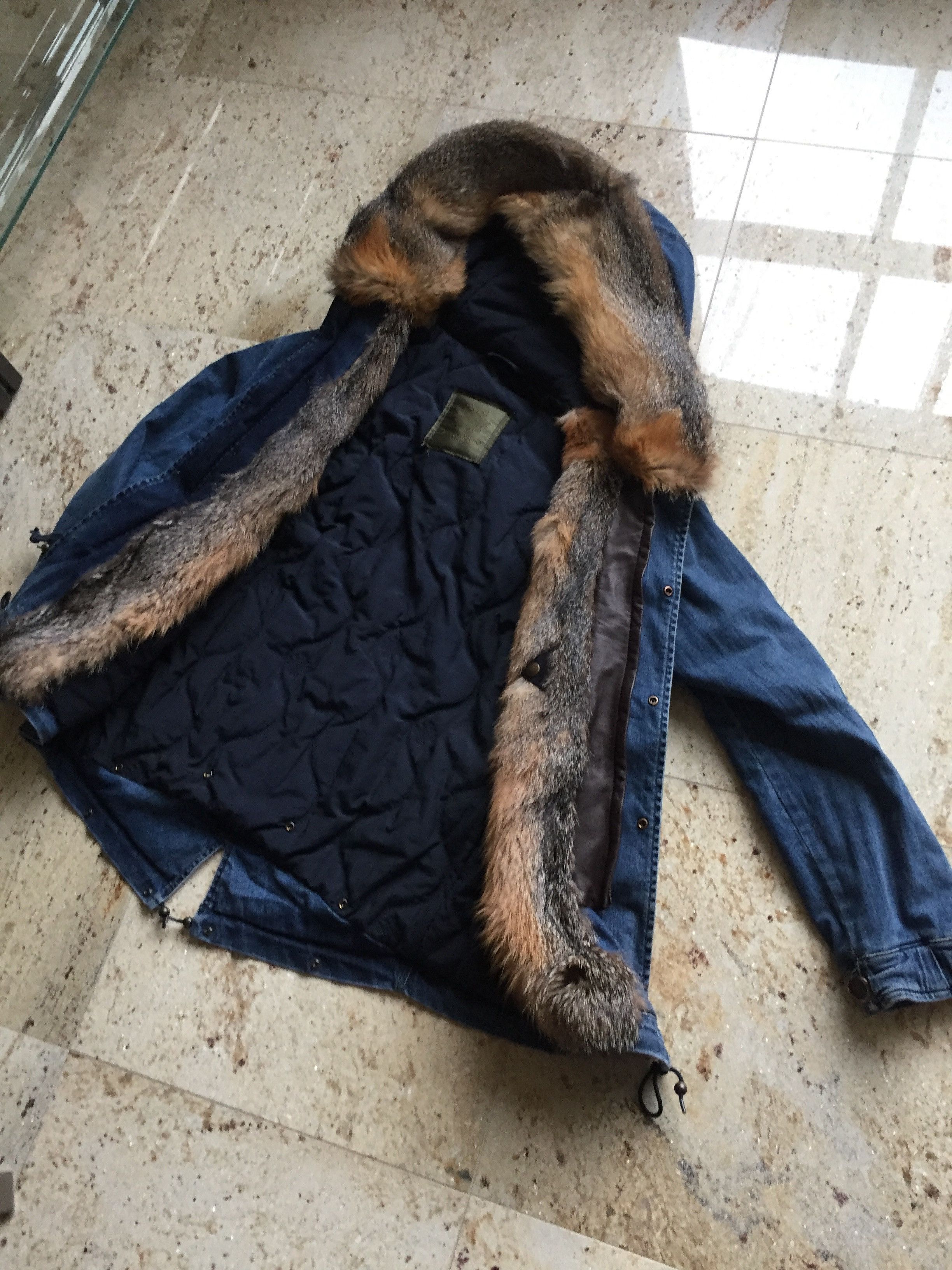 MR & MRS ITALY Denim Blue Fur Parka Size US M / EU 48-50 / 2 - 10 Thumbnail