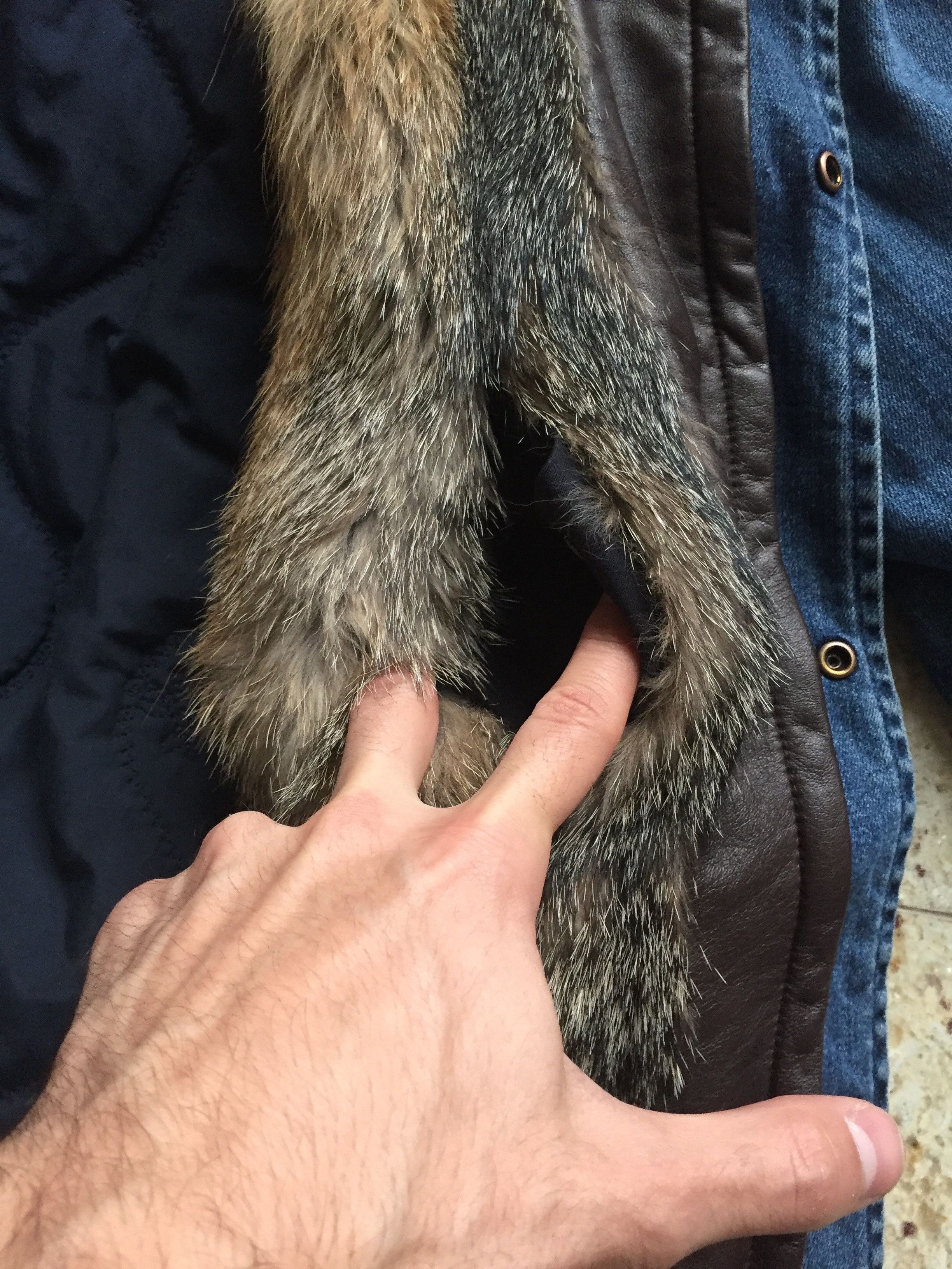 MR & MRS ITALY Denim Blue Fur Parka Size US M / EU 48-50 / 2 - 9 Thumbnail
