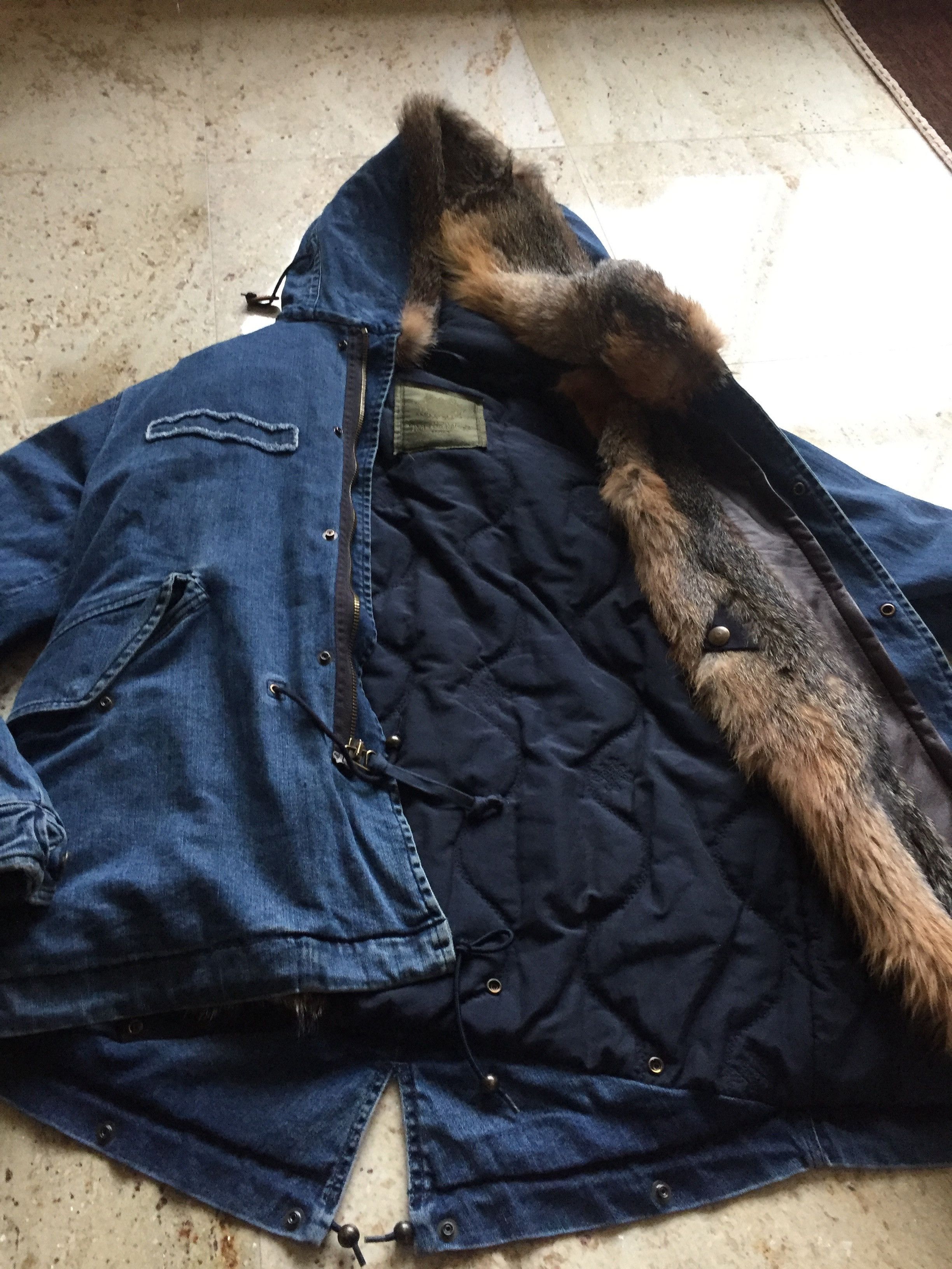 MR & MRS ITALY Denim Blue Fur Parka Size US M / EU 48-50 / 2 - 3 Thumbnail