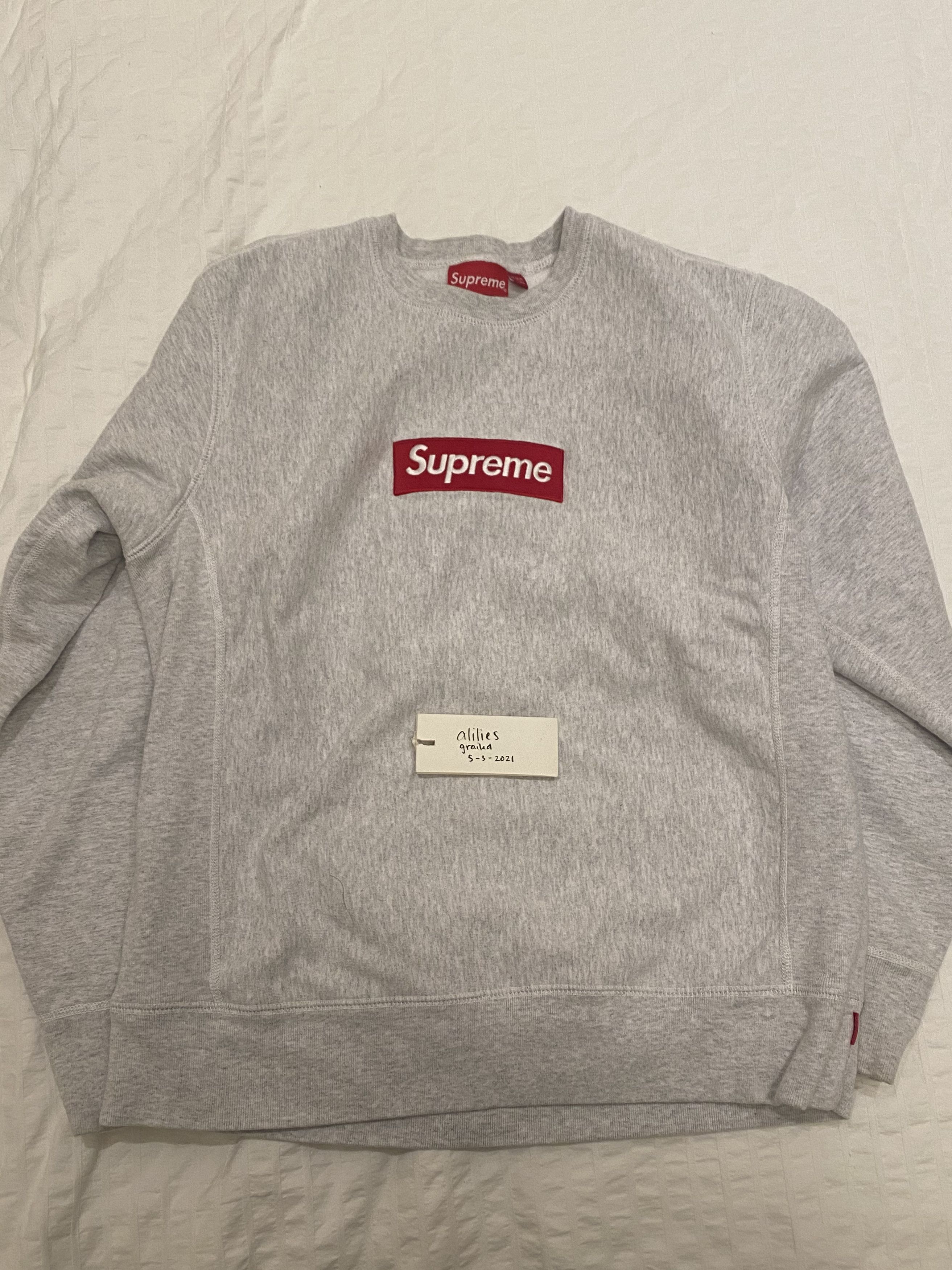 Supreme Supreme Box Logo Crewneck BOGO in Ash Grey FW18 Grailed