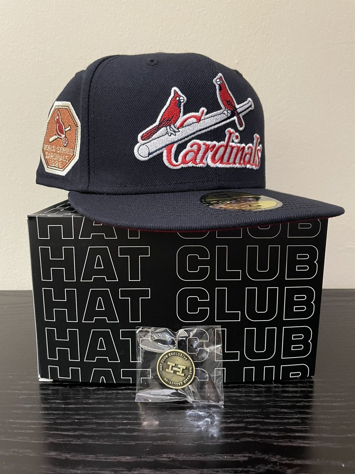 Hat Club New Era 7 3/8 St. Louis Cardinals Cap Navy Red UV Birds Bat 1926  WS STL