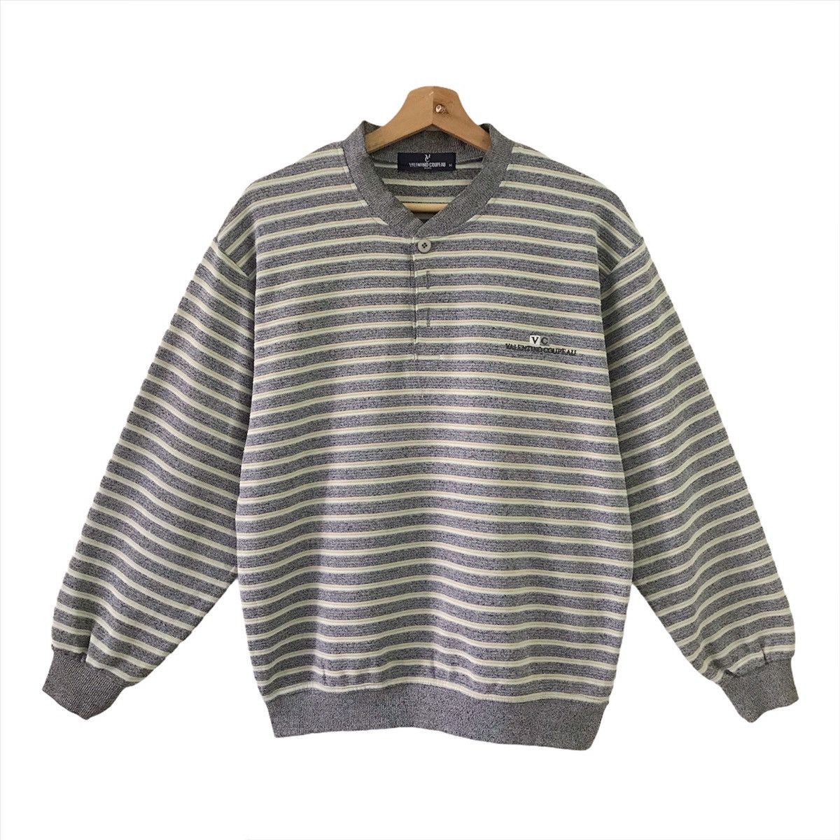 Designer × Valentino × Vintage Valentino Coupeau Button Up Crewneck Sweatshirt Size M Size US M / EU 48-50 / 2 - 1 Thumbnail