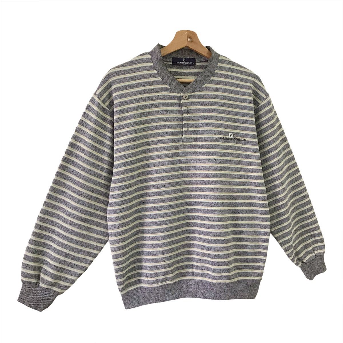 Designer × Valentino × Vintage Valentino Coupeau Button Up Crewneck Sweatshirt Size M Size US M / EU 48-50 / 2 - 2 Thumbnail