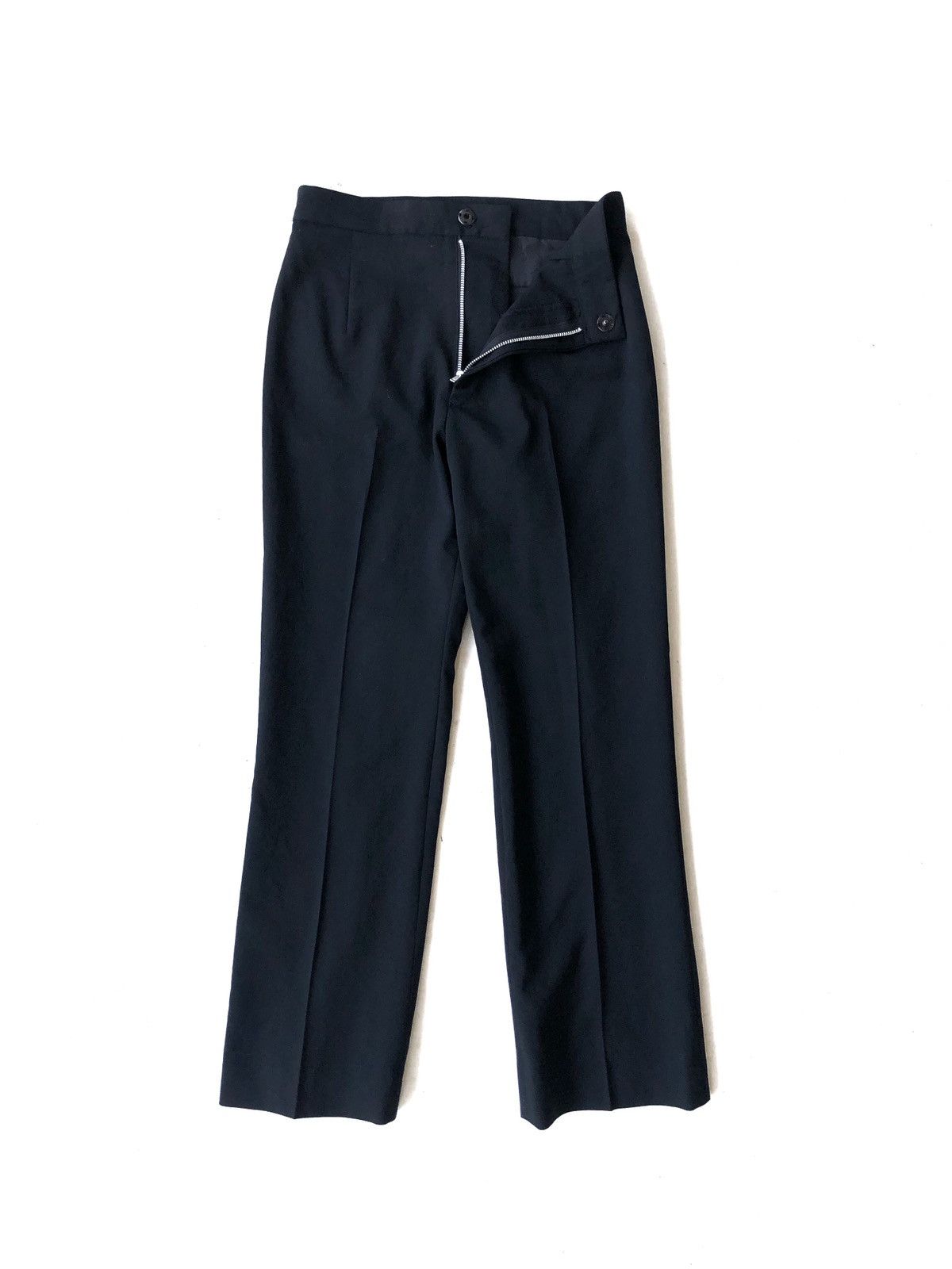 Yohji Yamamoto AW12 Yohji Yamamoto Black Minimalist High Waist Wool Pant Size US 26 / EU 42 - 2 Thumbnail