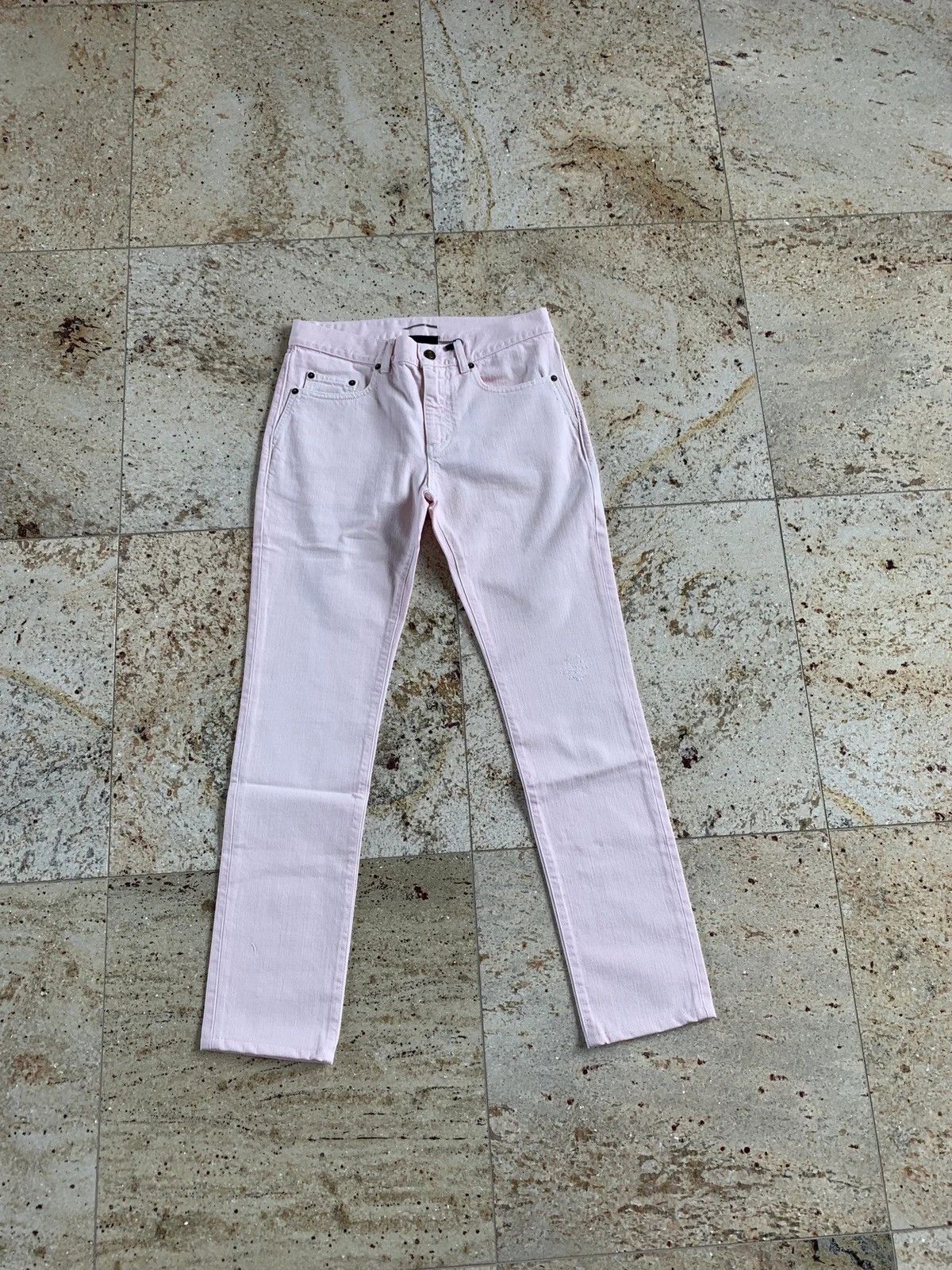 Saint Laurent Paris SS18 D02 Light Pink Denim Size US 27 - 1 Thumbnail