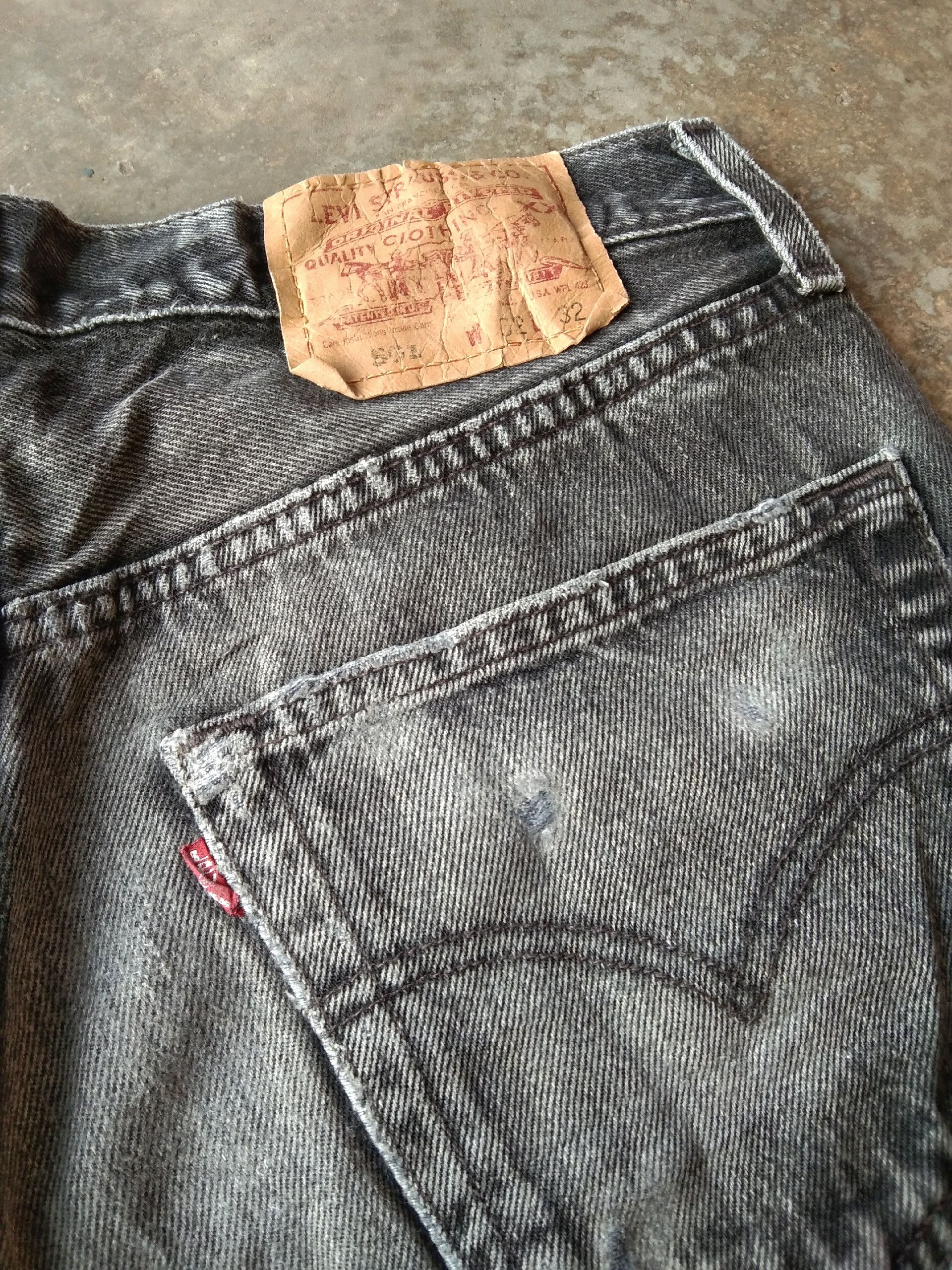 Levi's 90s Distressed Faded Black Vintage Levi's 501 Jeans USA Size US 30 / EU 46 - 3 Thumbnail