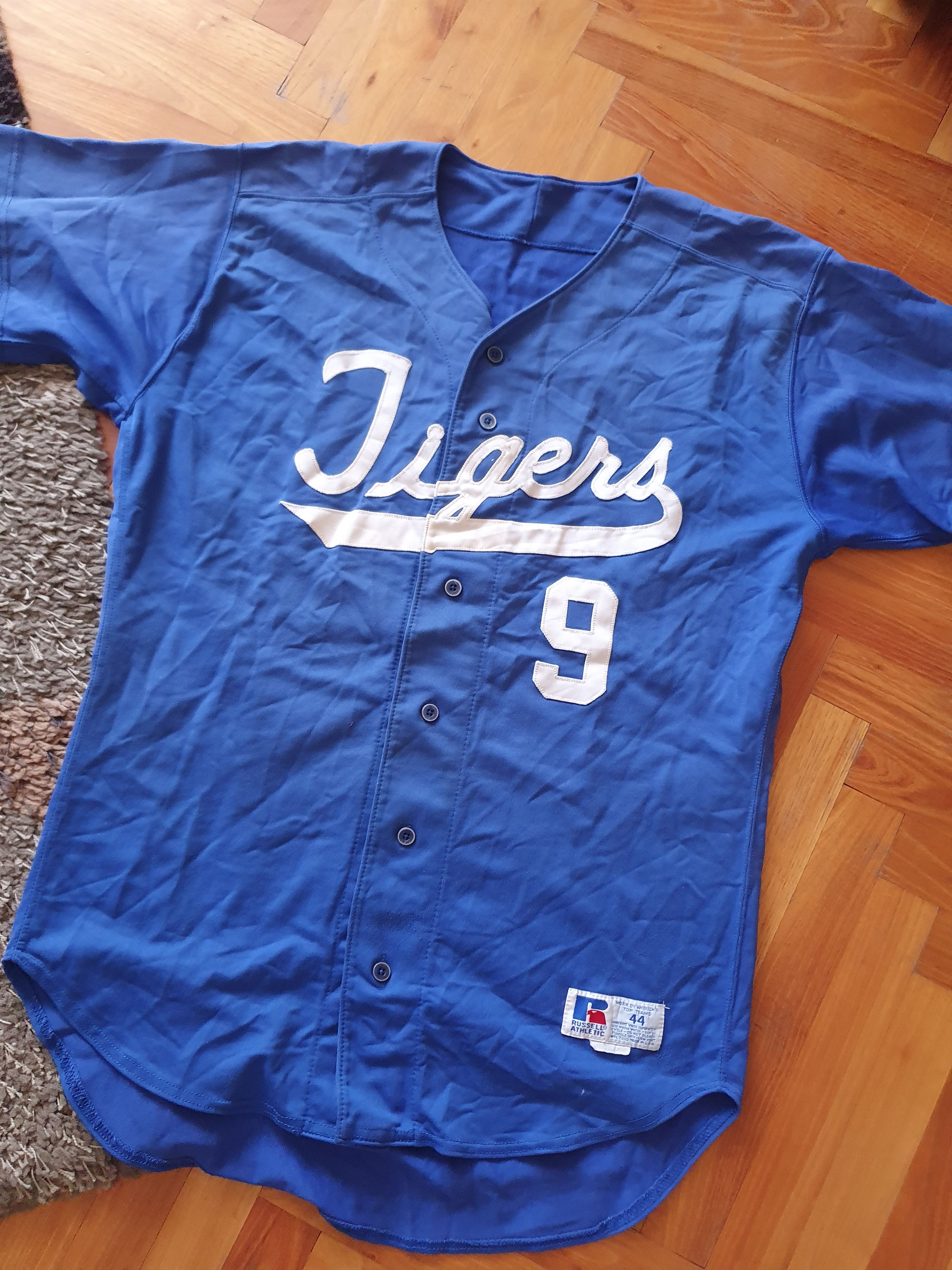 Tigers #9 Russel Athletic Vtg cotton jersey made in USA S
