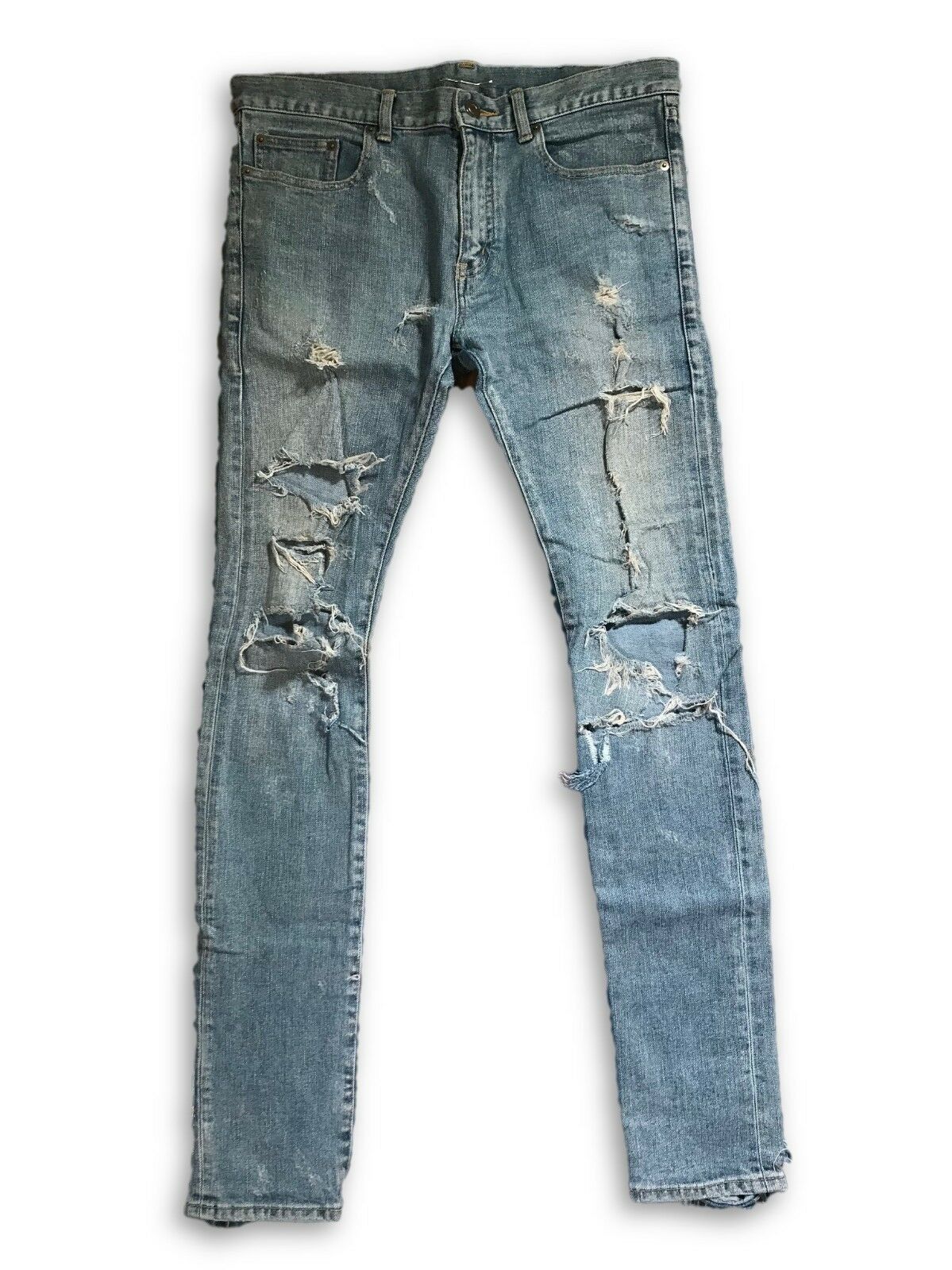 Saint Laurent Paris FW13 Knee Destroyed Blowout Denim Jeans | Grailed