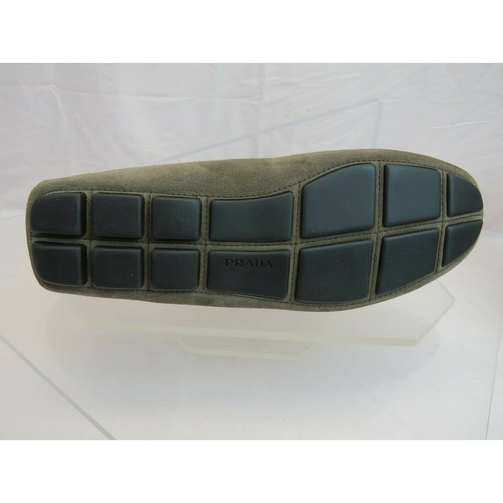 2DD159 KHAKI FUMO SUEDE LOGO DRIVING MOCCASINS LOAFERS 8