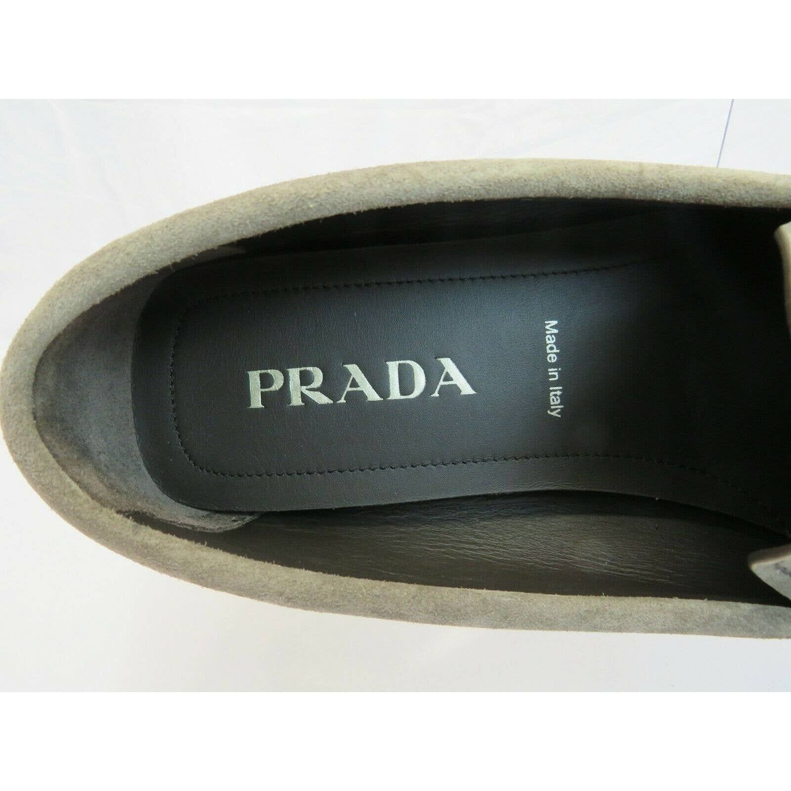 2DD159 KHAKI FUMO SUEDE LOGO DRIVING MOCCASINS LOAFERS 8
