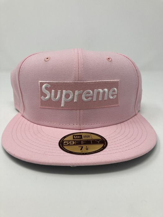 Supreme Supreme New Era Champions Box Logo Fitted Hat Pink 7 1/8