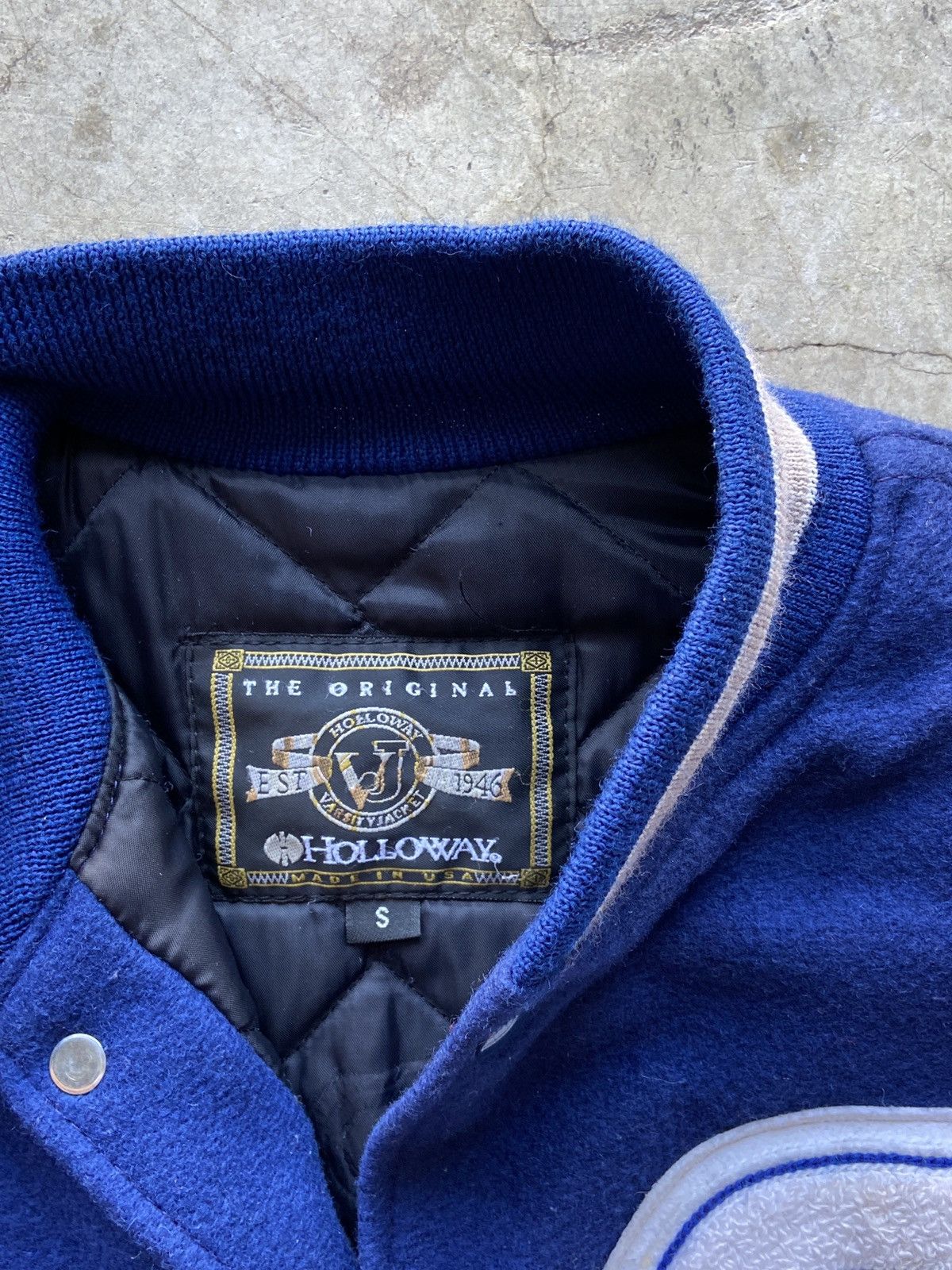 Vintage Vintage Blue Varsity Jacket Leather Sleeves Size Small Size US S / EU 44-46 / 1 - 4 Thumbnail