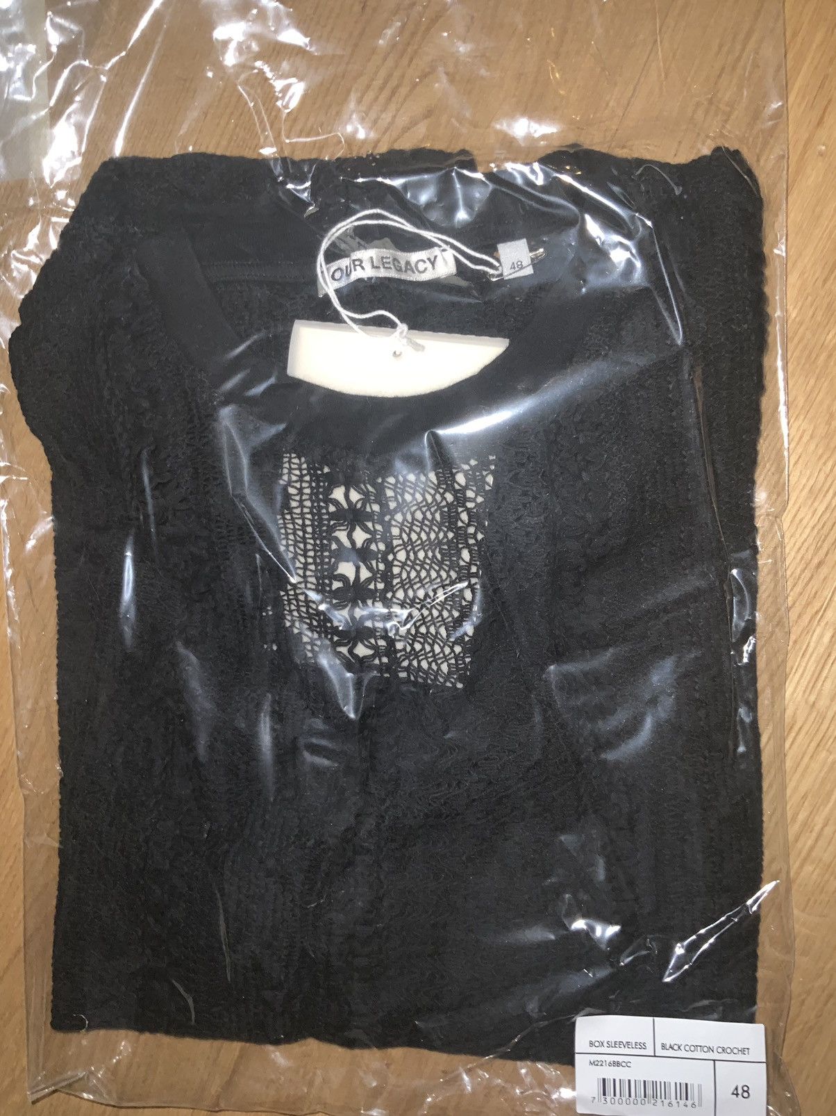 Our Legacy BOX SLEEVELESS BLACK COTTON CROCHET 48 | Grailed