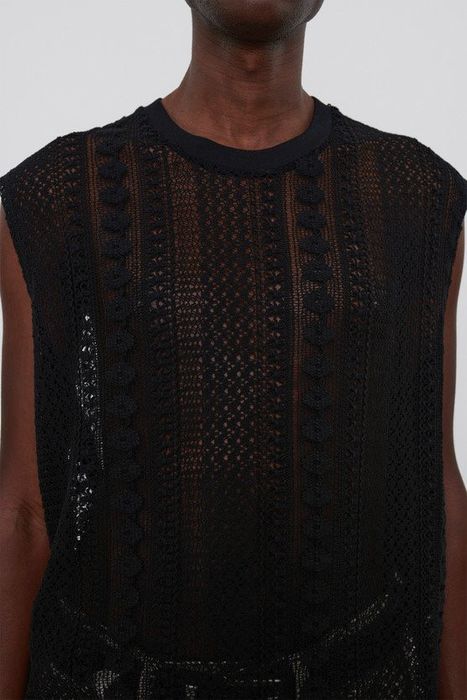 Our Legacy BOX SLEEVELESS BLACK COTTON CROCHET 48 | Grailed