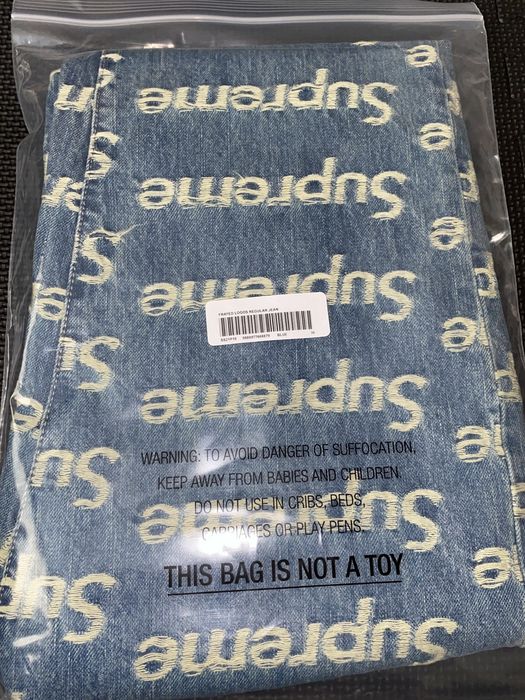 Supreme Supreme Frayed Logo Jean Blue | Grailed