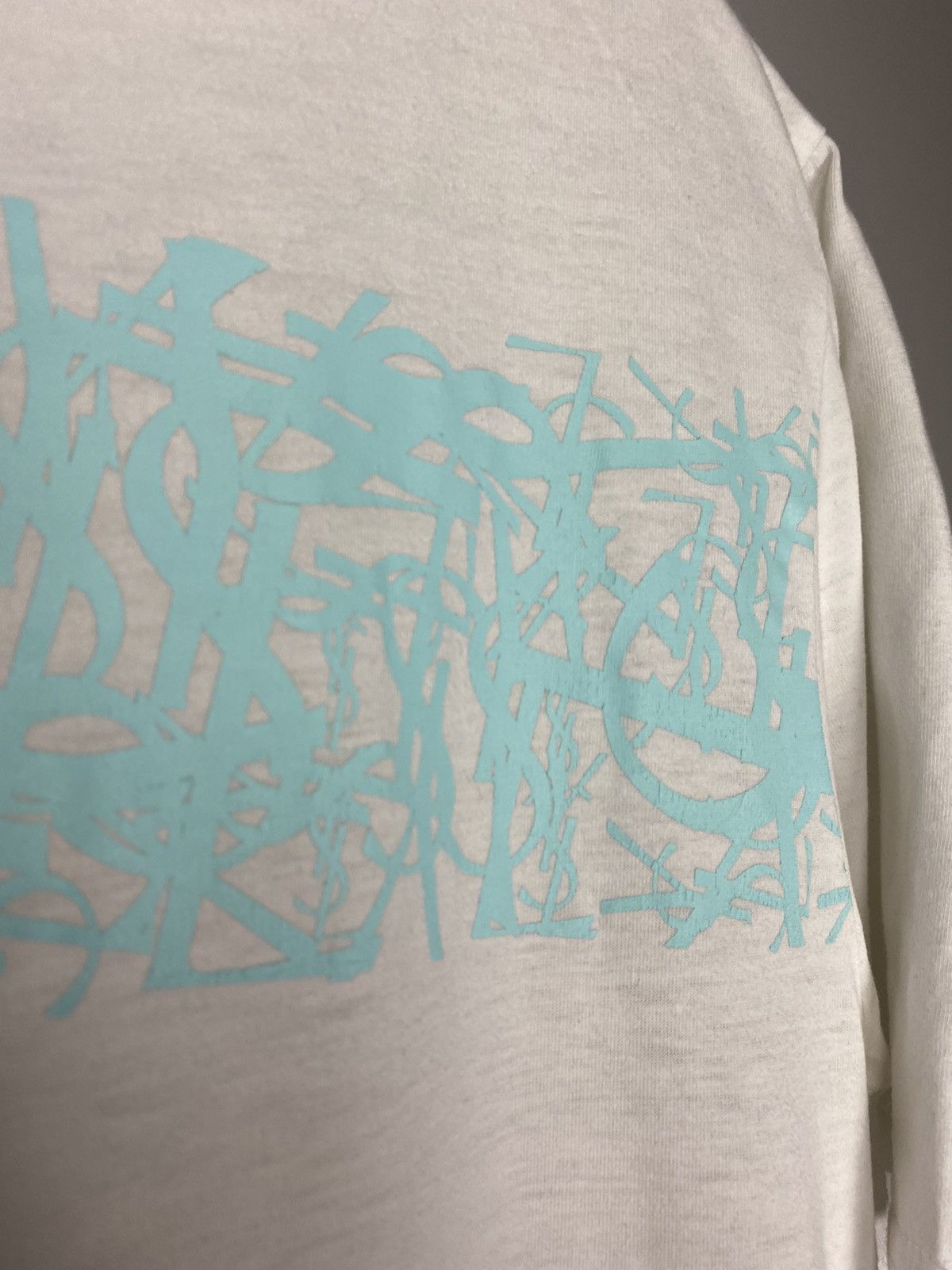 Vintage × Yves Saint Laurent Yves Saint Laurent vintage multi logo T-shirt YSL white blue Size US M / EU 48-50 / 2 - 5 Thumbnail