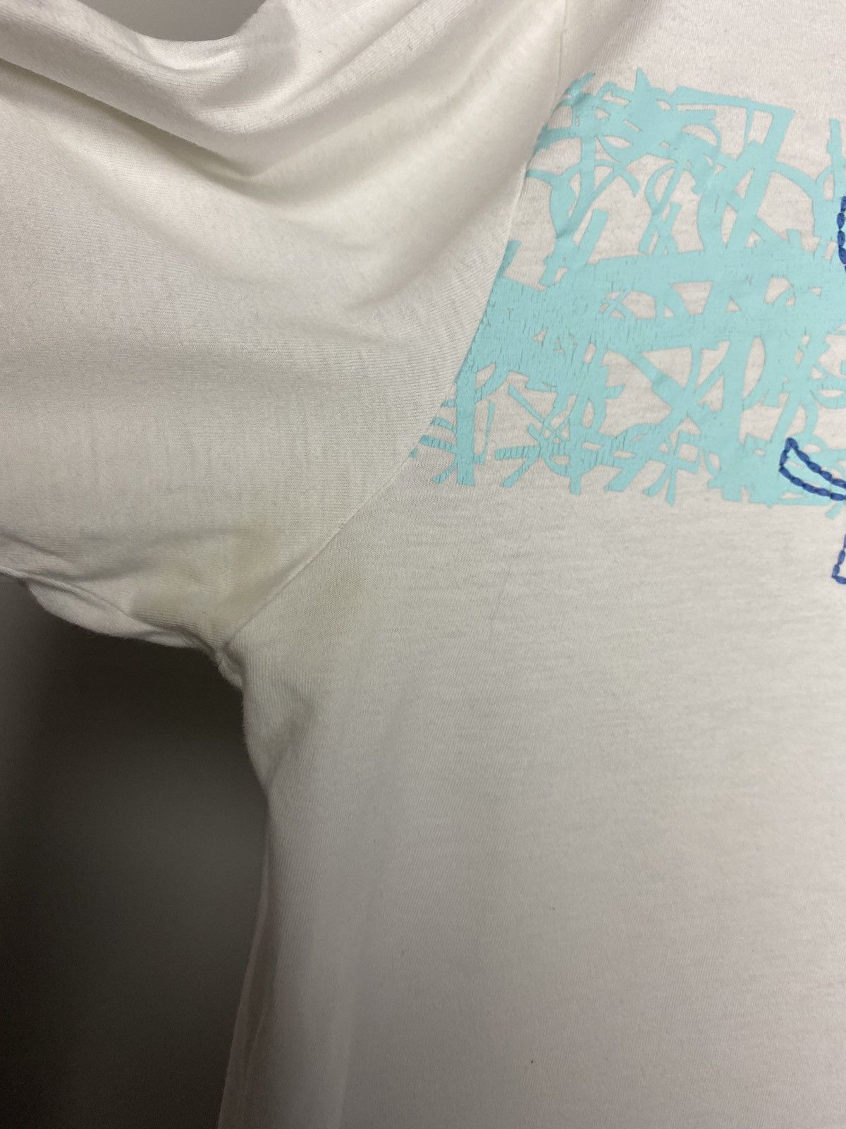 Vintage × Yves Saint Laurent Yves Saint Laurent vintage multi logo T-shirt YSL white blue Size US M / EU 48-50 / 2 - 6 Thumbnail