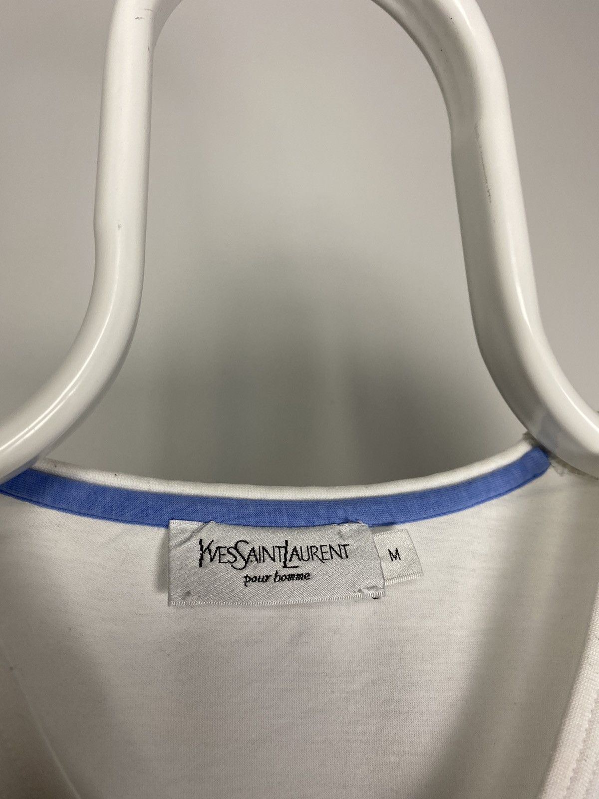 Vintage × Yves Saint Laurent Yves Saint Laurent vintage multi logo T-shirt YSL white blue Size US M / EU 48-50 / 2 - 3 Thumbnail
