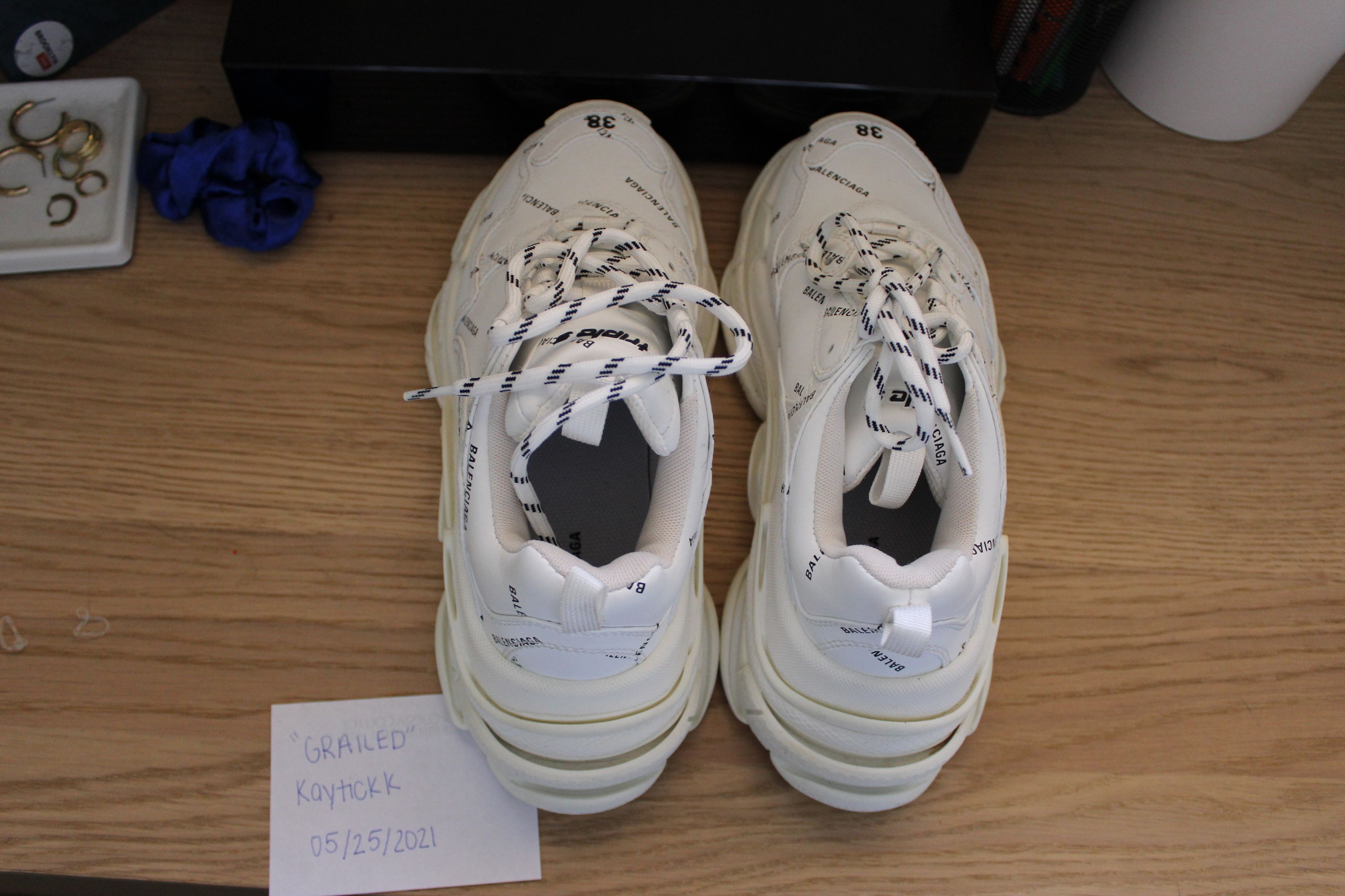 Balenciaga Triple S Sneaker Allover Logo Grailed