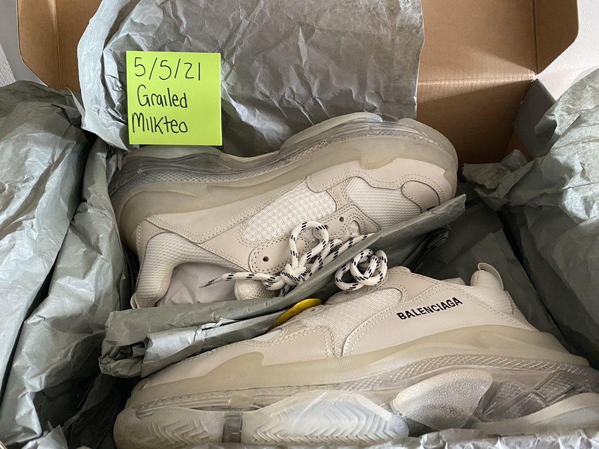 Balenciaga Triple S Clear Sole White EU 41 = US 8 Balenciaga Triple S Clear-Sole Sneakers | Neiman Marcus main image 4