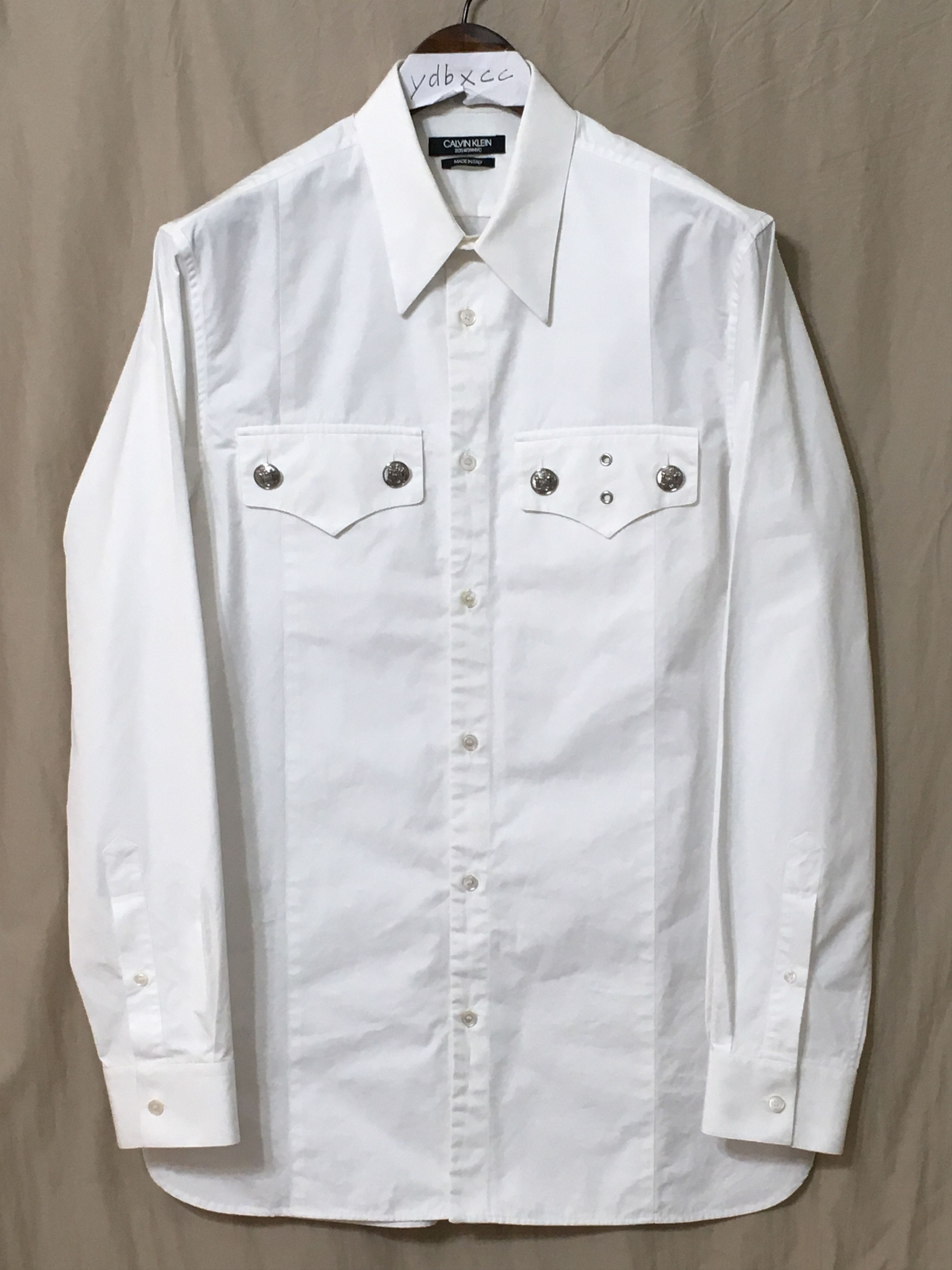 image of Calvin Klein 205W39Nyc Ss18 Police Shirt White, Men's (Size XL)