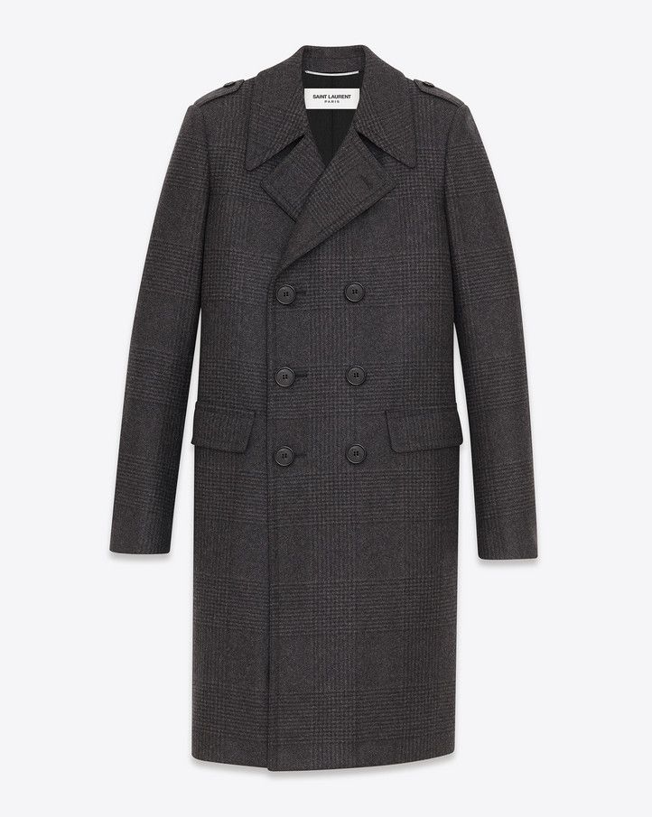 Saint Laurent Paris Saint Laurent FW15 Double-Breasted Wool Tube Coat Size US L / EU 52-54 / 3 - 8 Thumbnail