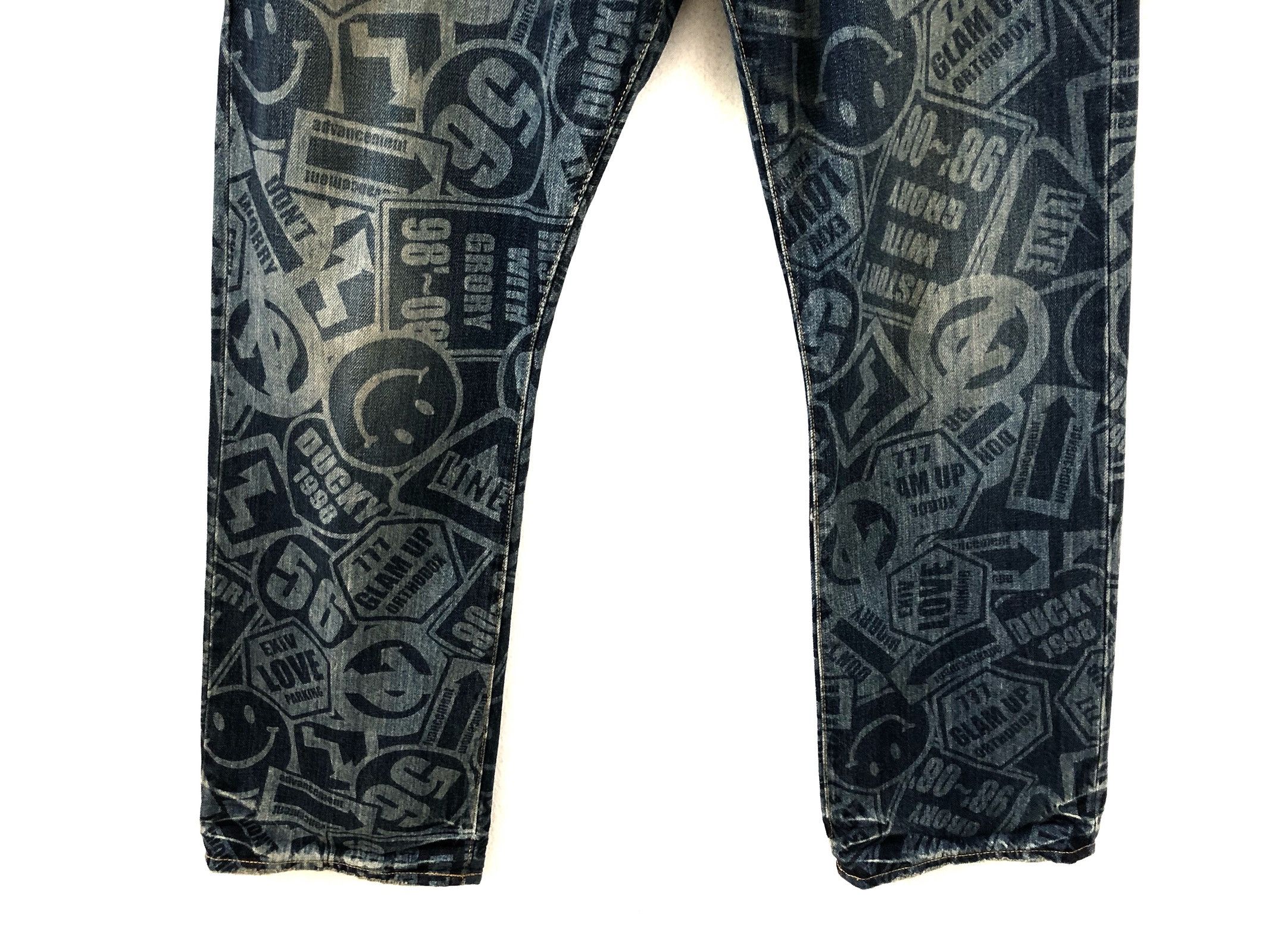 Vintage Japanese Brand Co&Lu All Printed Sign Symbol Denim Jeans Size US 32 / EU 48 - 3 Thumbnail
