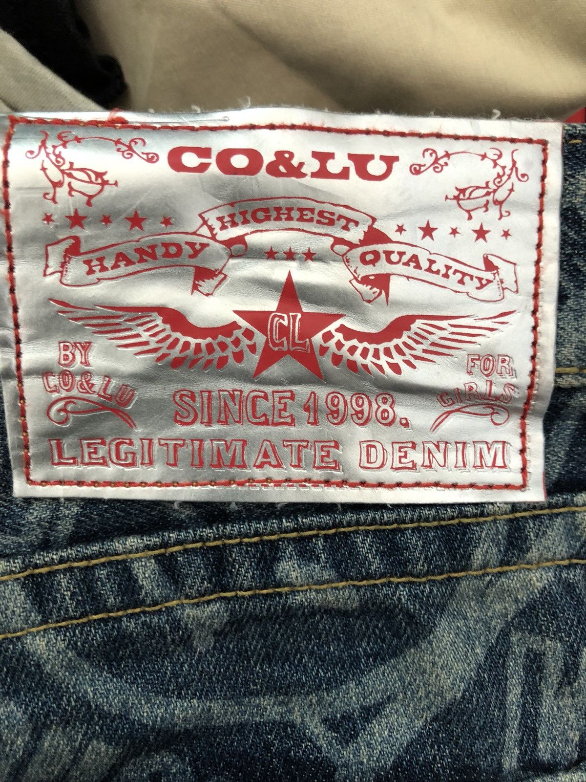 Vintage Japanese Brand Co&Lu All Printed Sign Symbol Denim Jeans Size US 32 / EU 48 - 8 Thumbnail